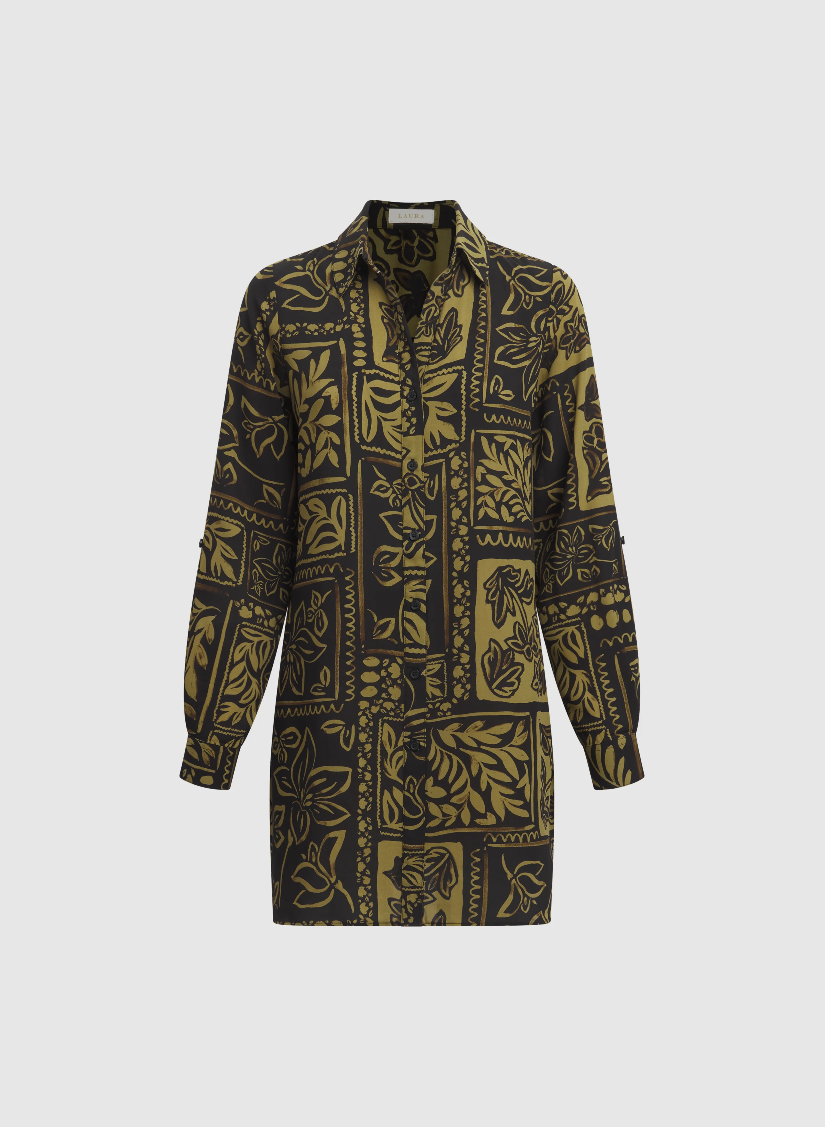 Leaf Print Button-Down Blouse - Image 7