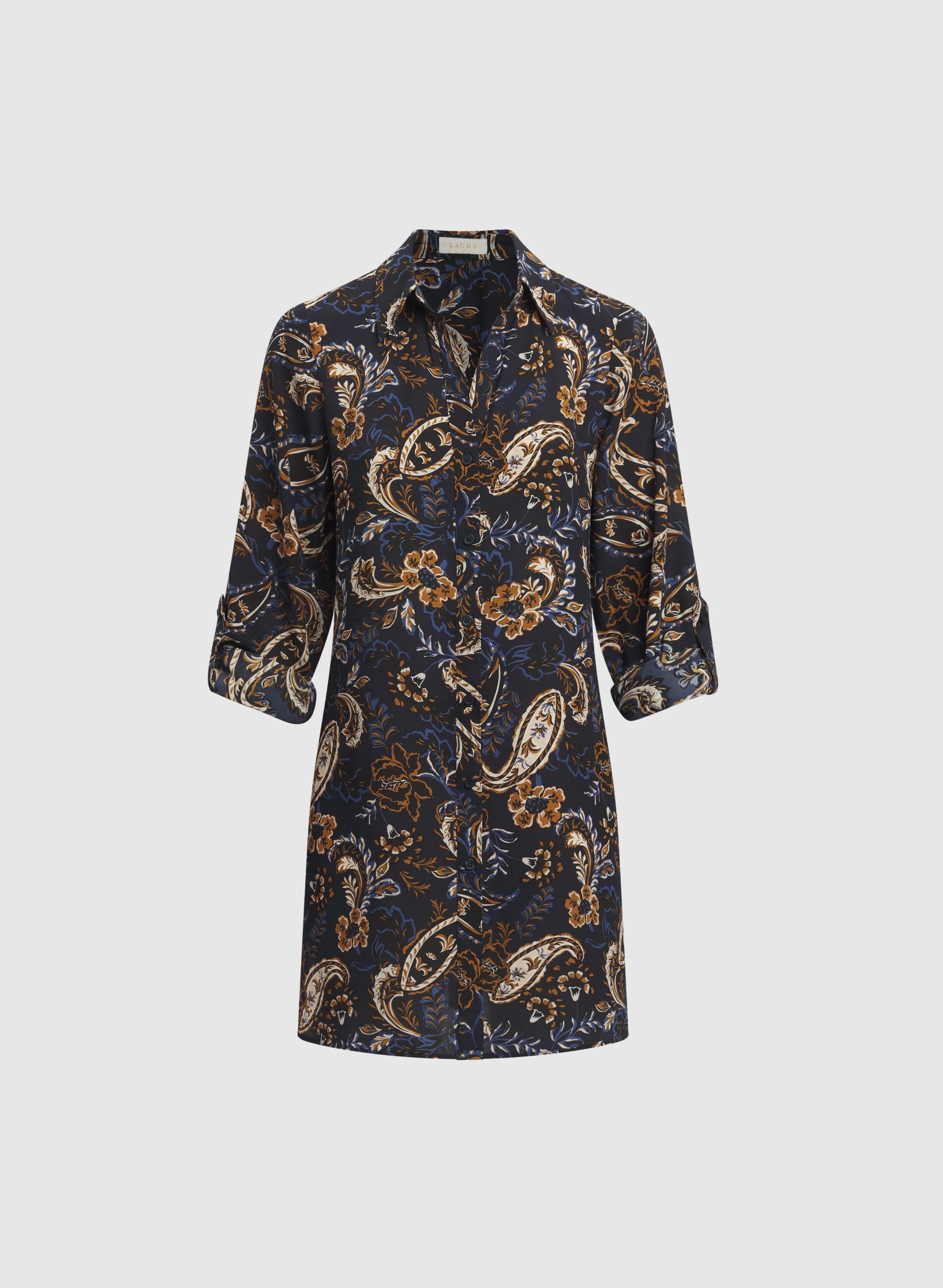 Leaf Print Button-Down Blouse - Image 6