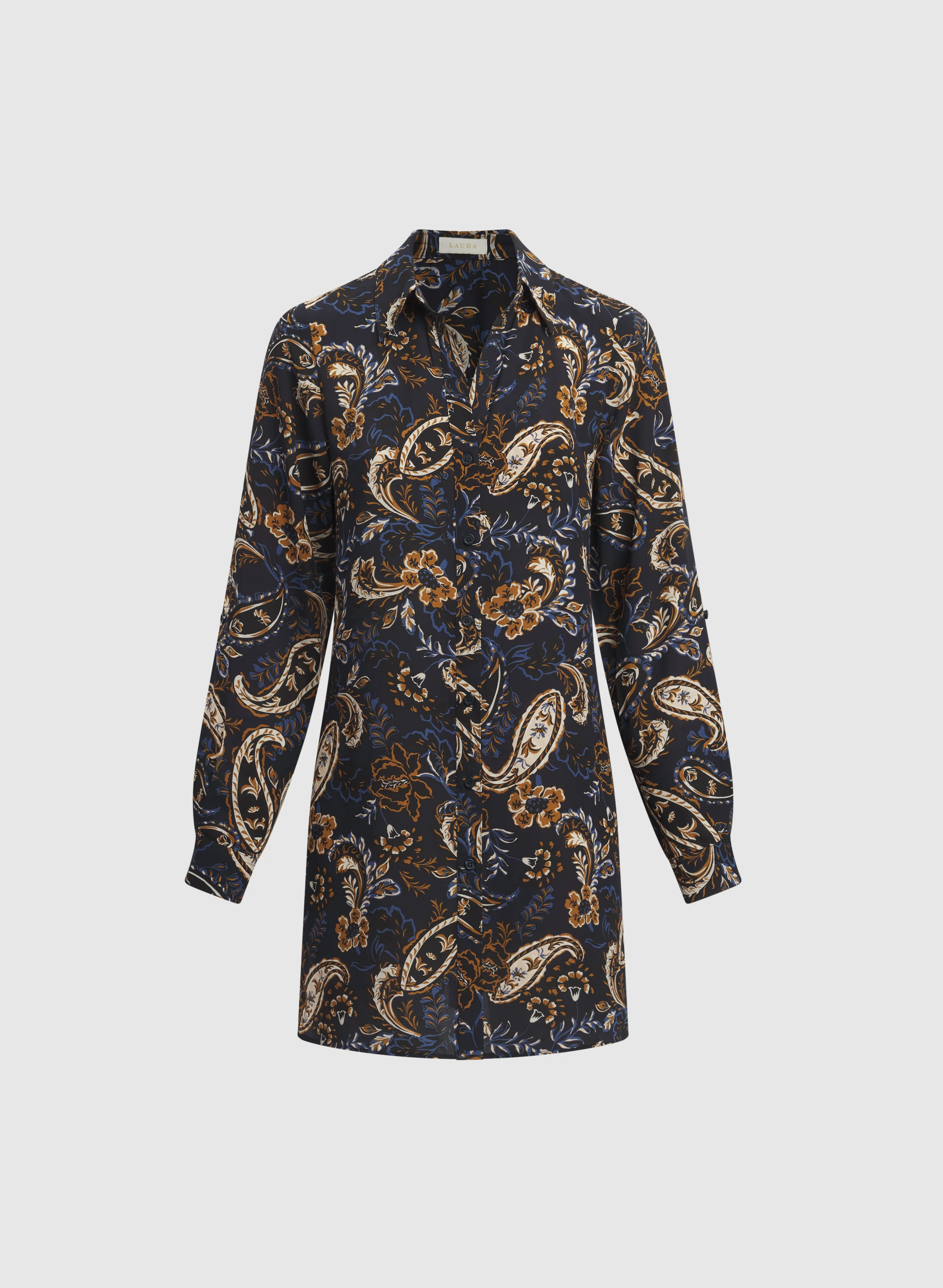 Leaf Print Button-Down Blouse - Image 8