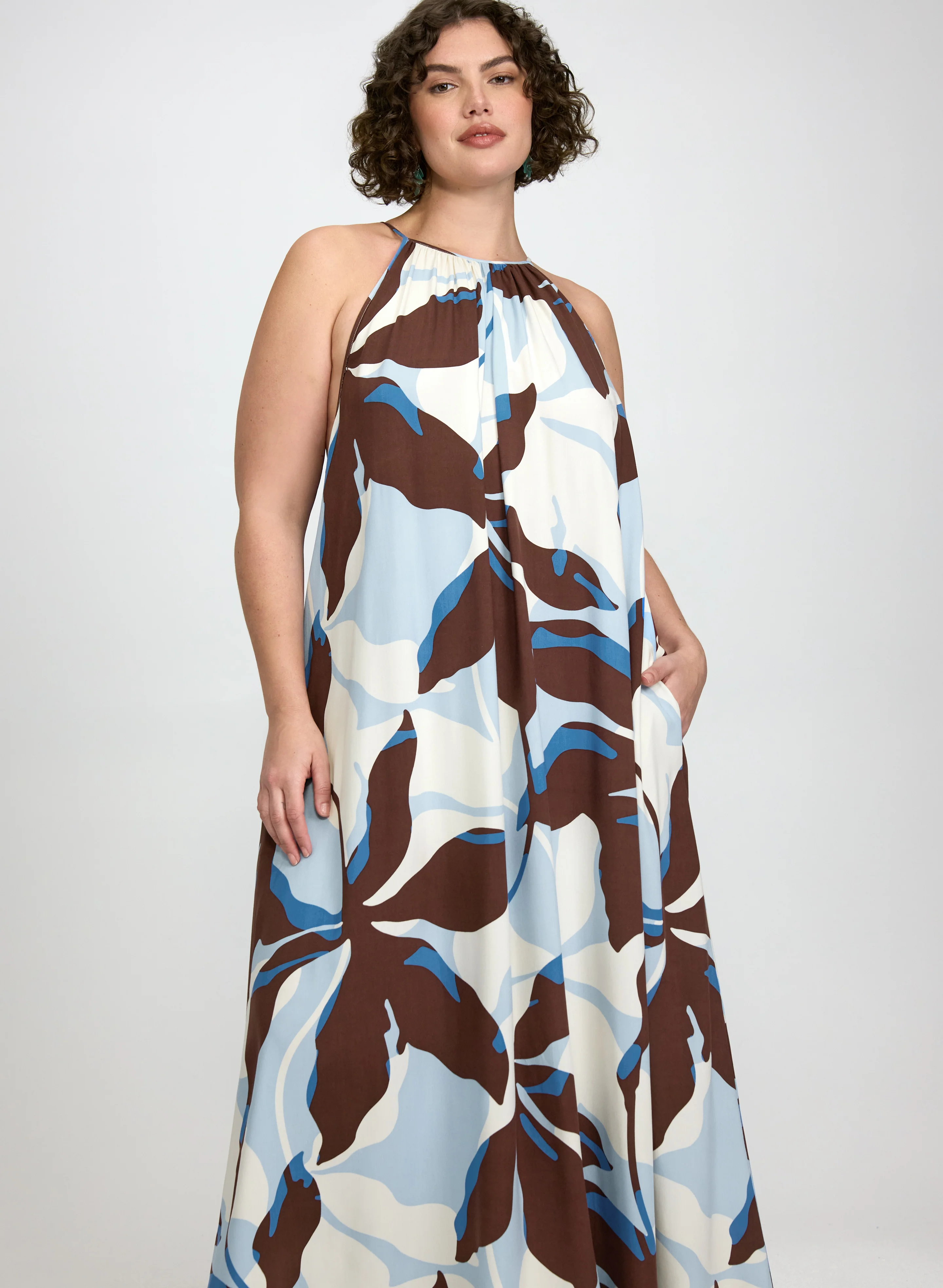 Leaf Print Maxi Dress - Image 5