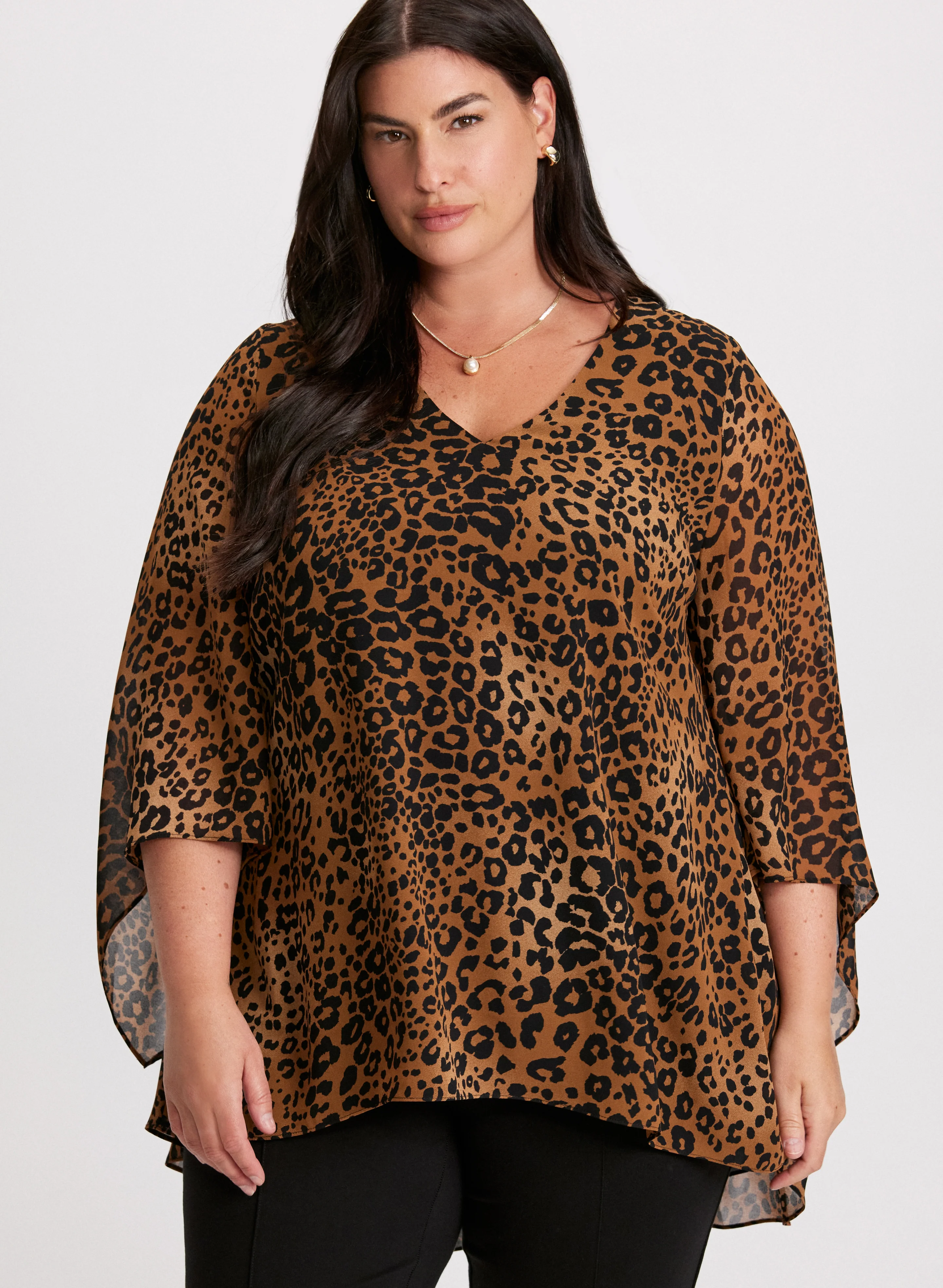 Leopard Print V-Neck Blouse - Image 2