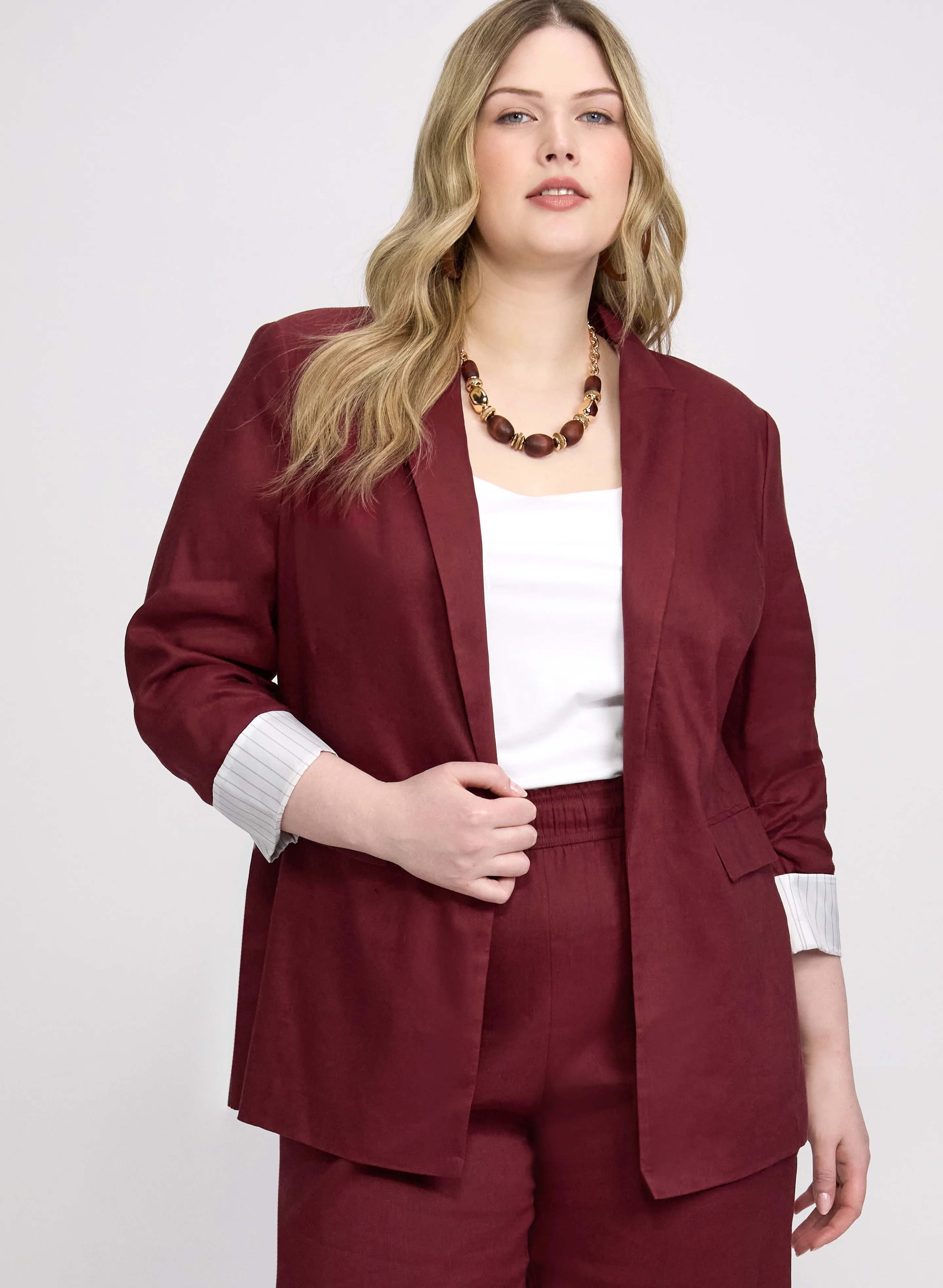 Linen-Blend Blazer