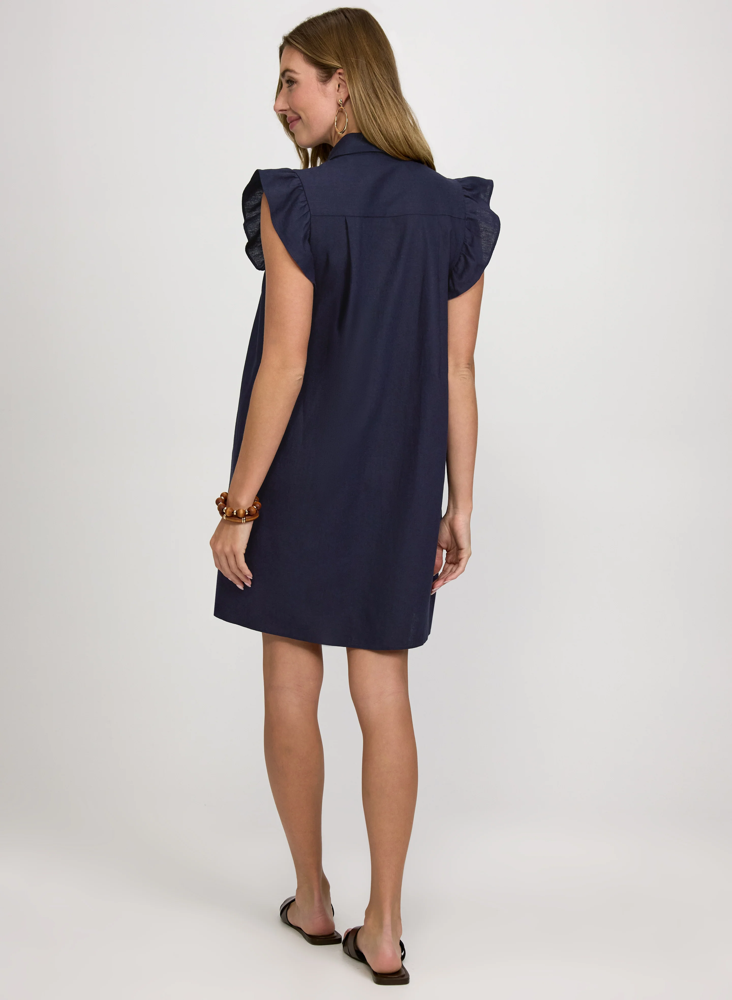 Linen-Blend Button-Down Dress - Image 4