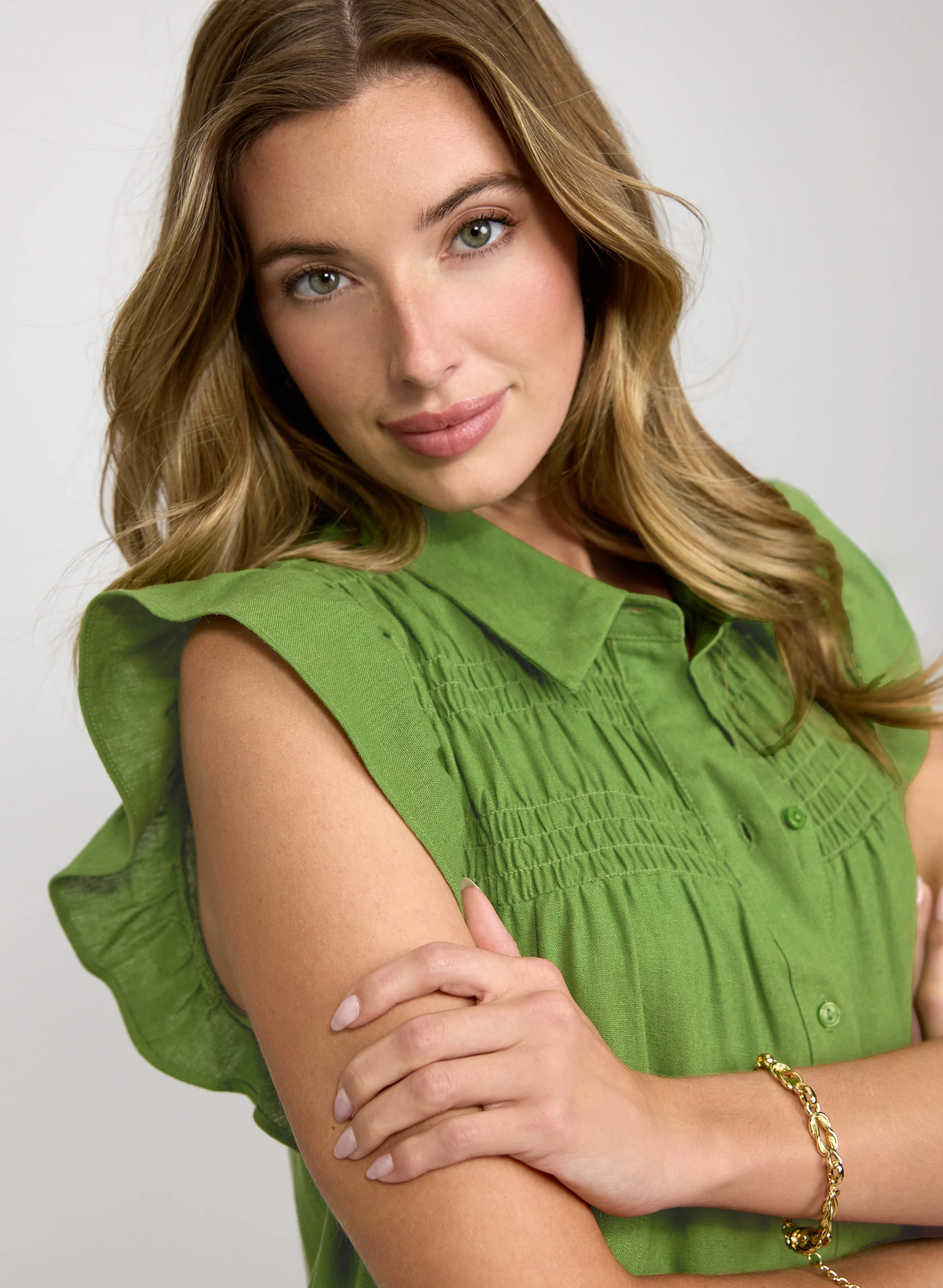 Linen-Blend Button-Down Dress - Image 2