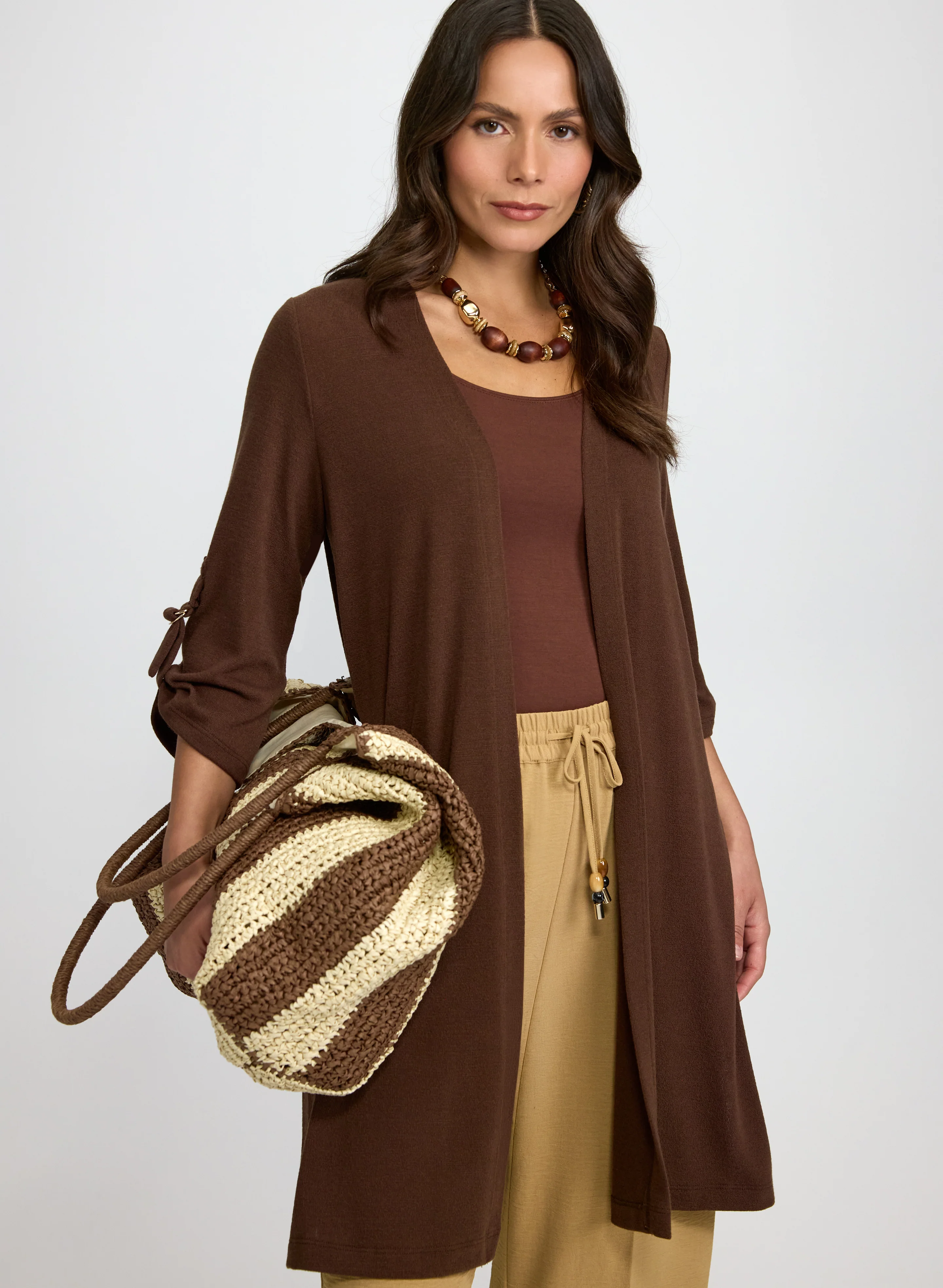 Long Open-Front Cardigan