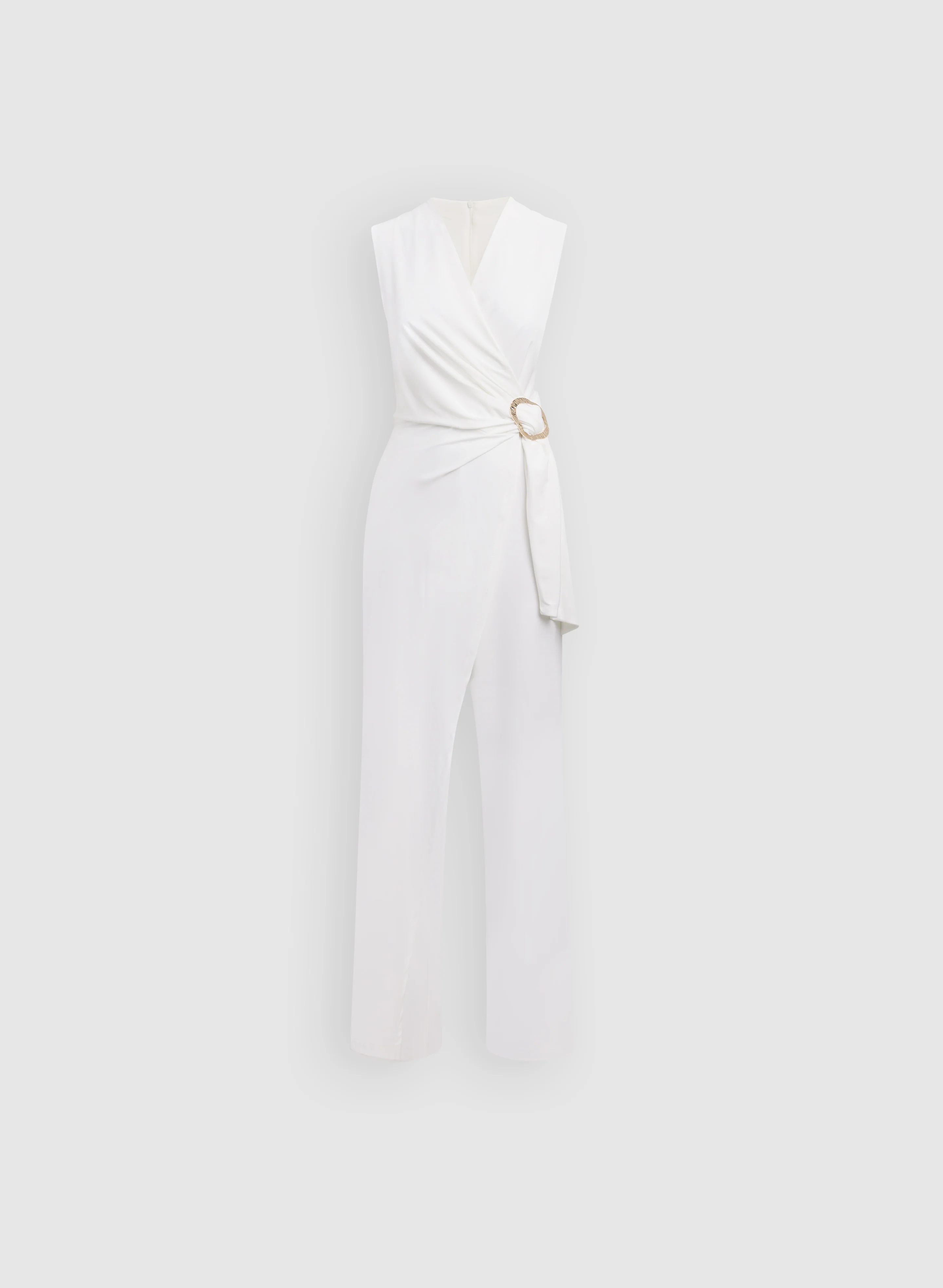 Brooch-Fastened Wrap-Over Jumpsuit - Image 6