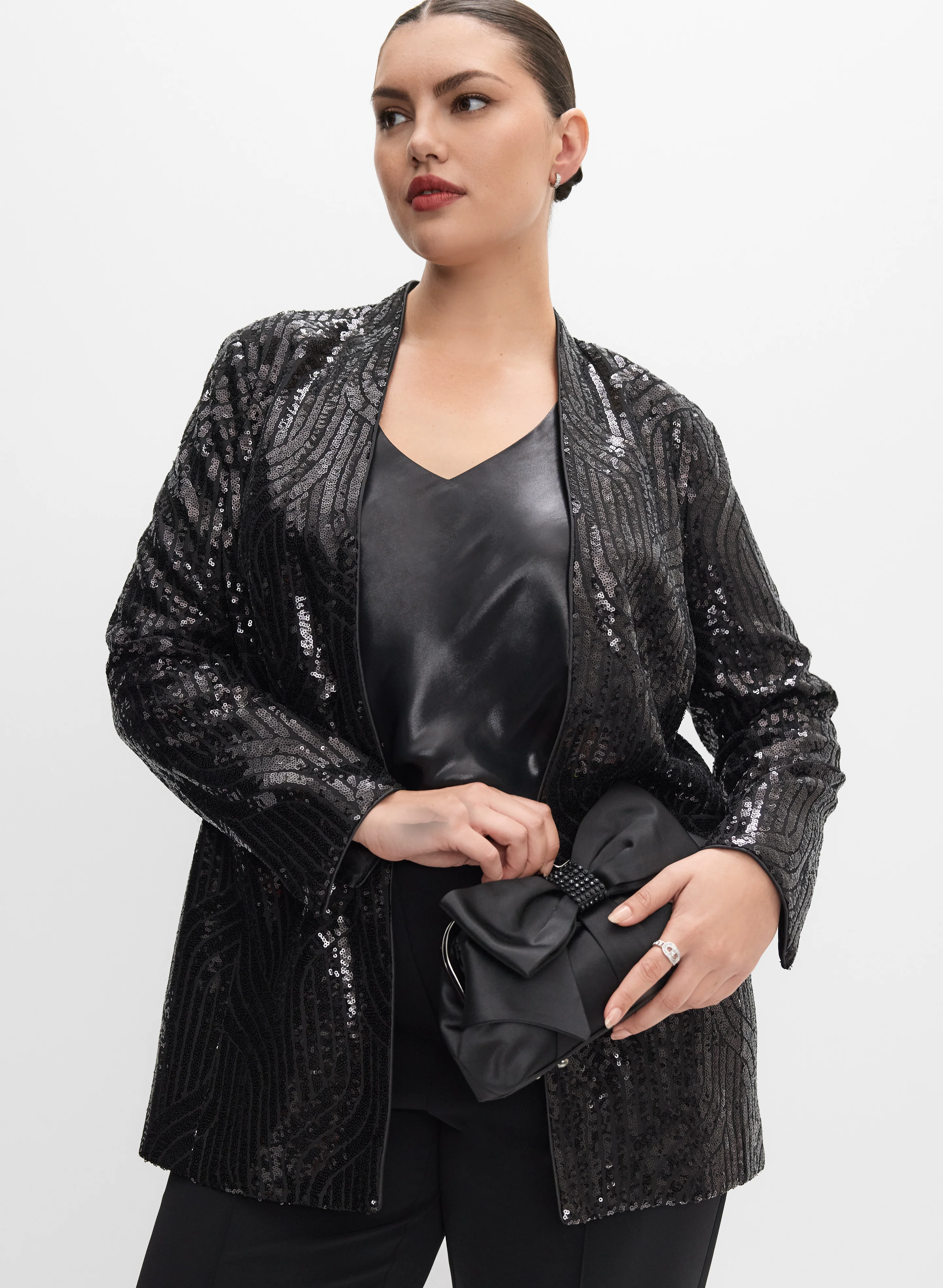 Melanie Lyne - Sequined Open-Front Jacket