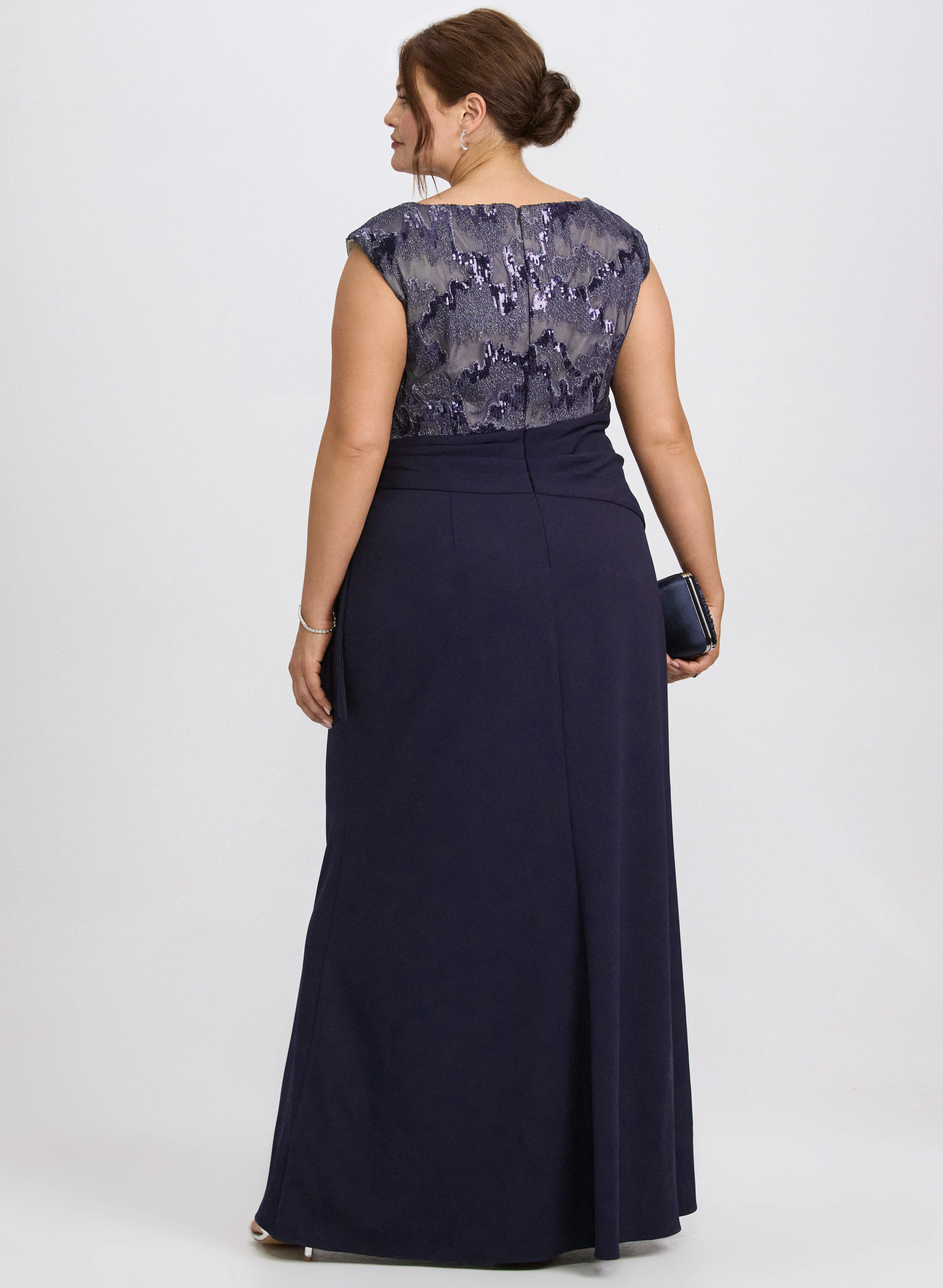 Mesh & Crepe Dress - Image 4