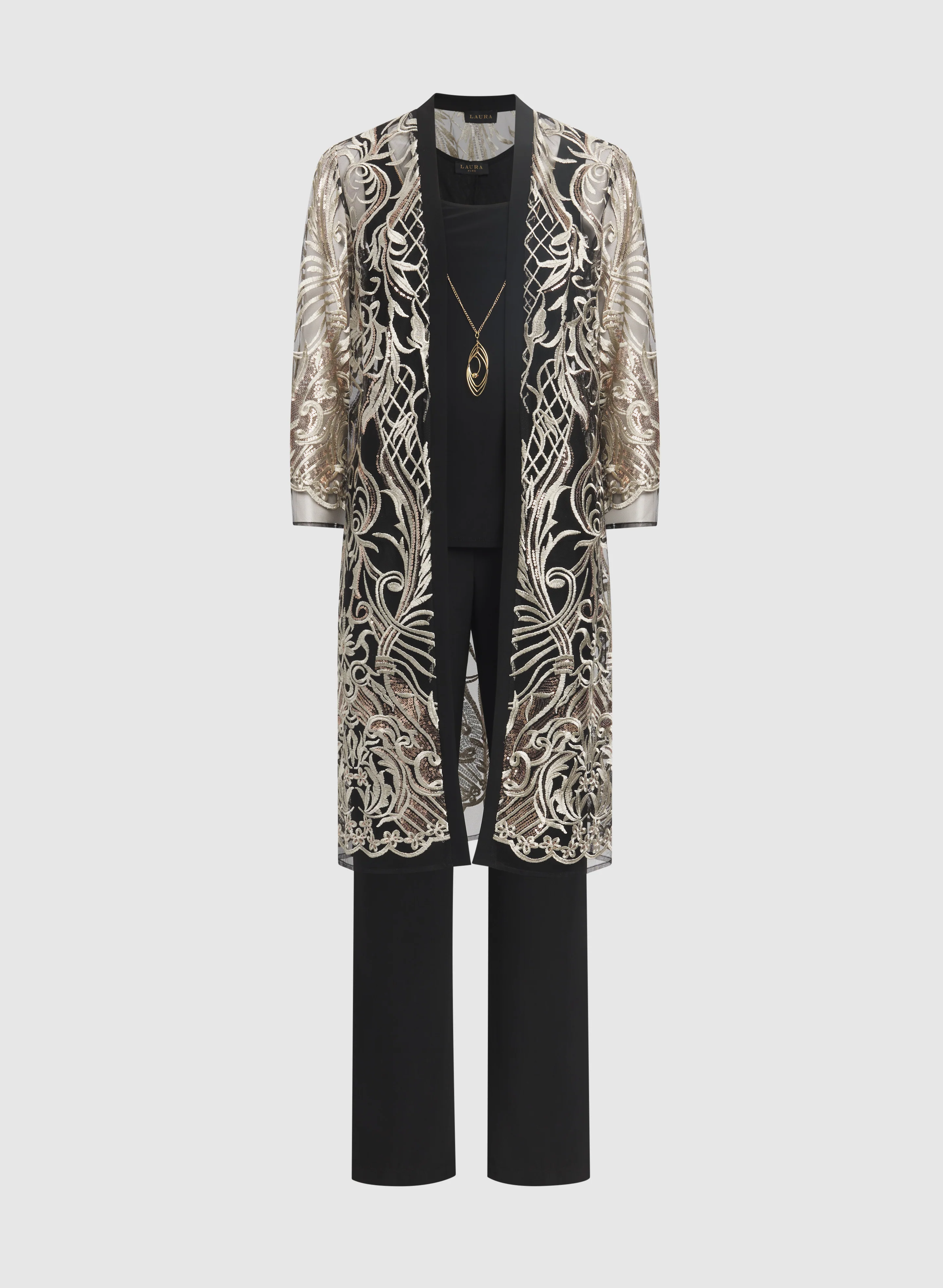 Mesh Jacket, Top & Pants Set - Image 6
