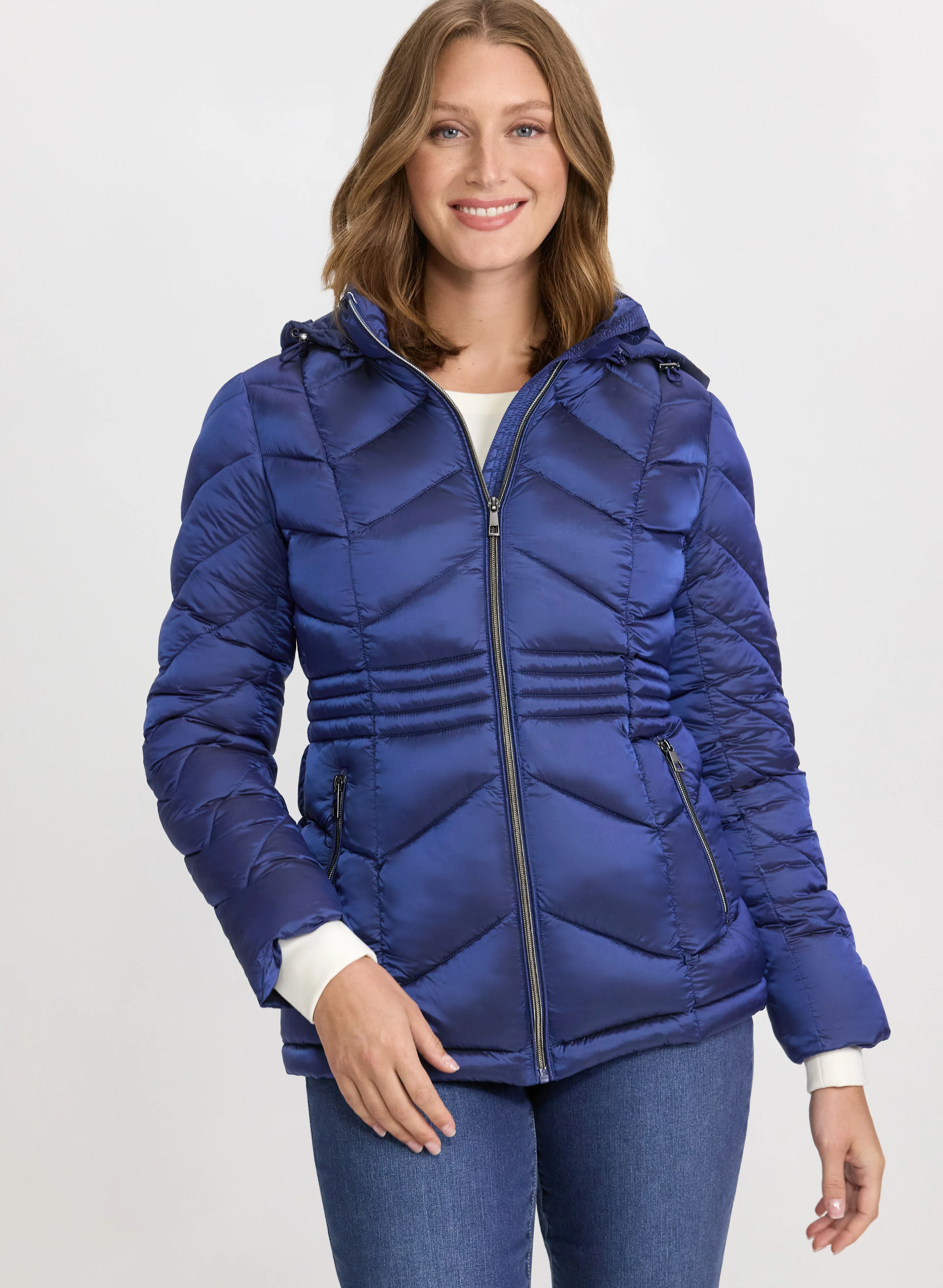 Metallic Chevron Quilted Jacket