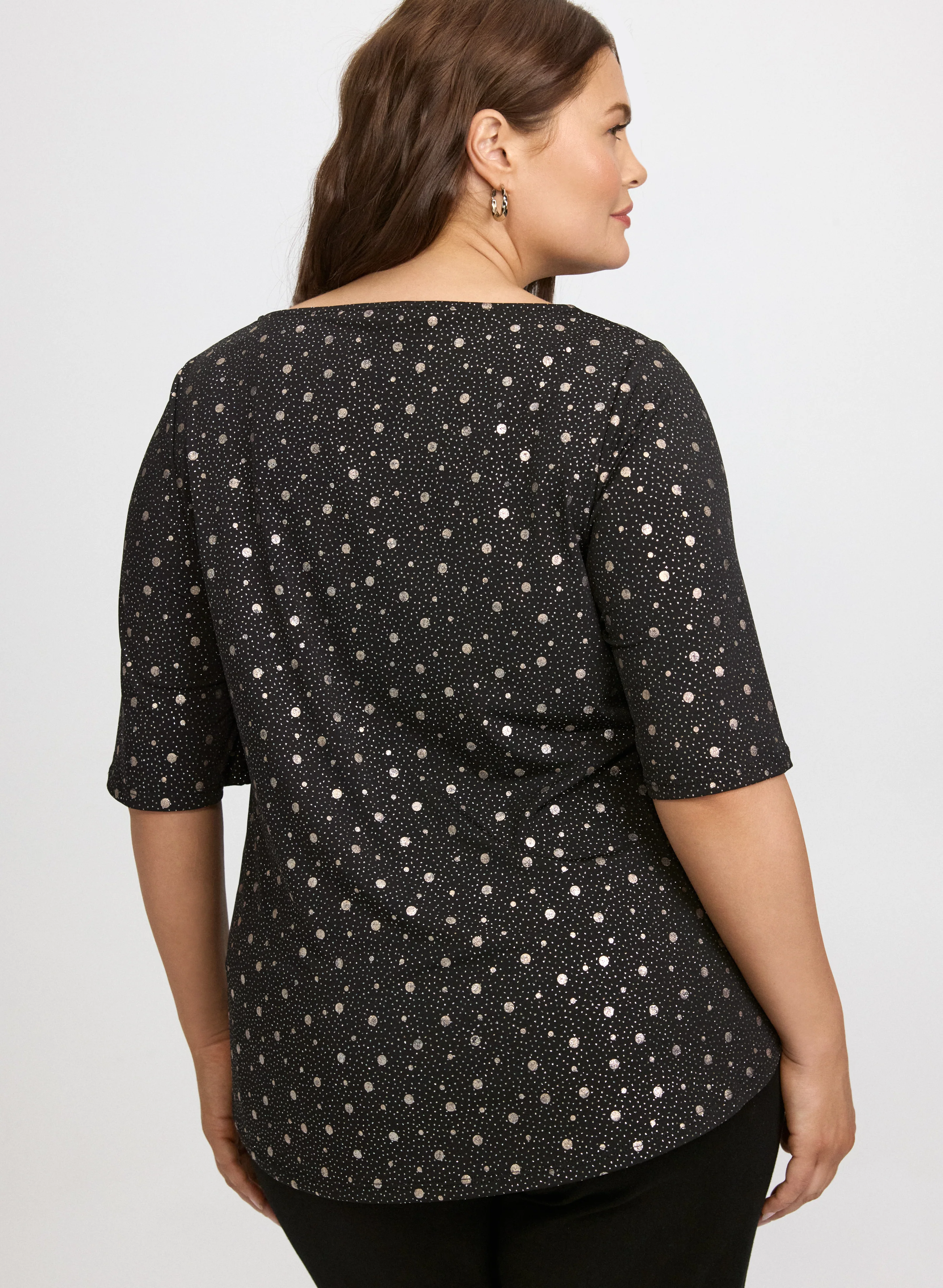 Metallic Dot Print Top - Image 4