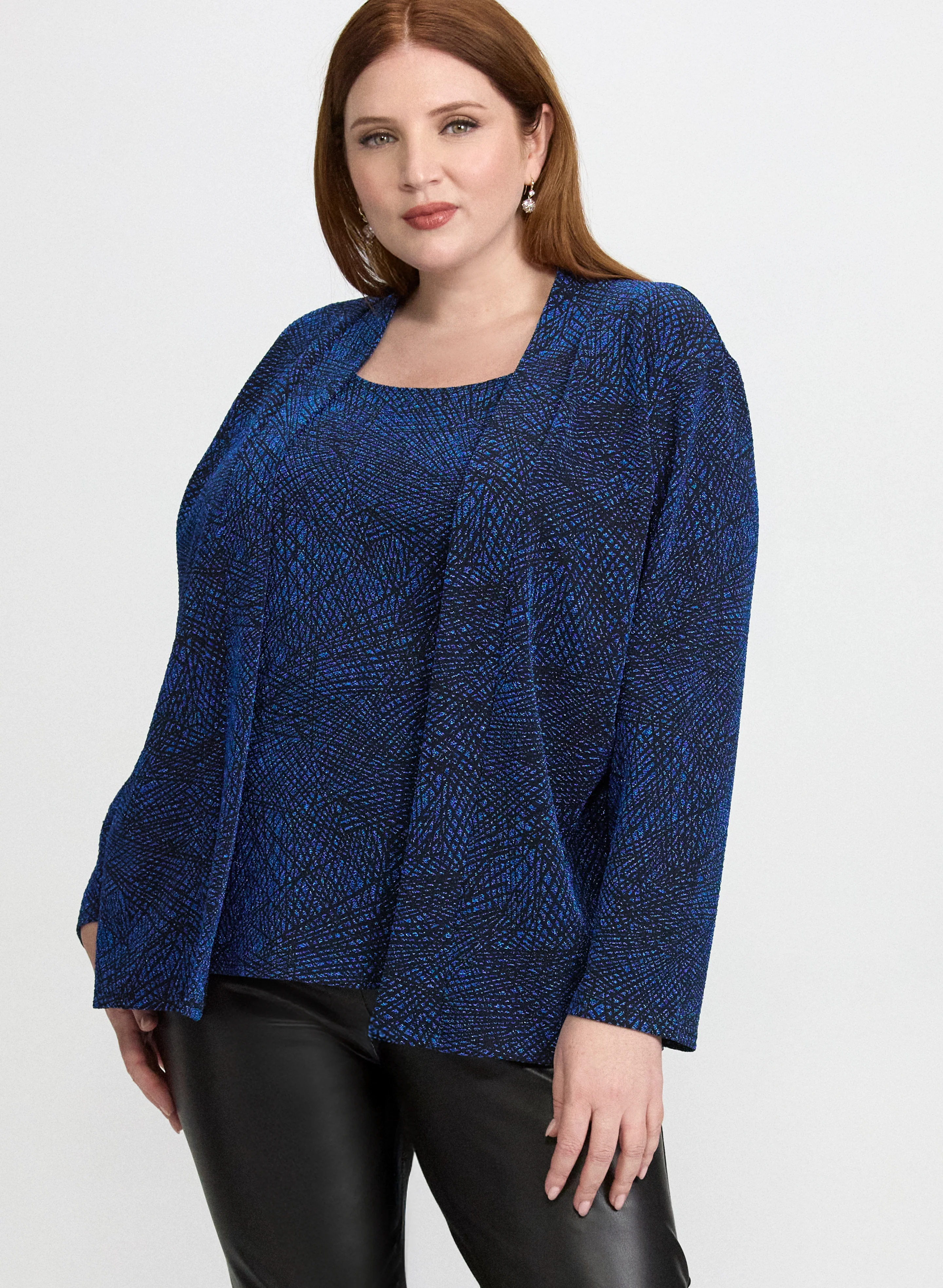 Metallic Jersey Illusion Top