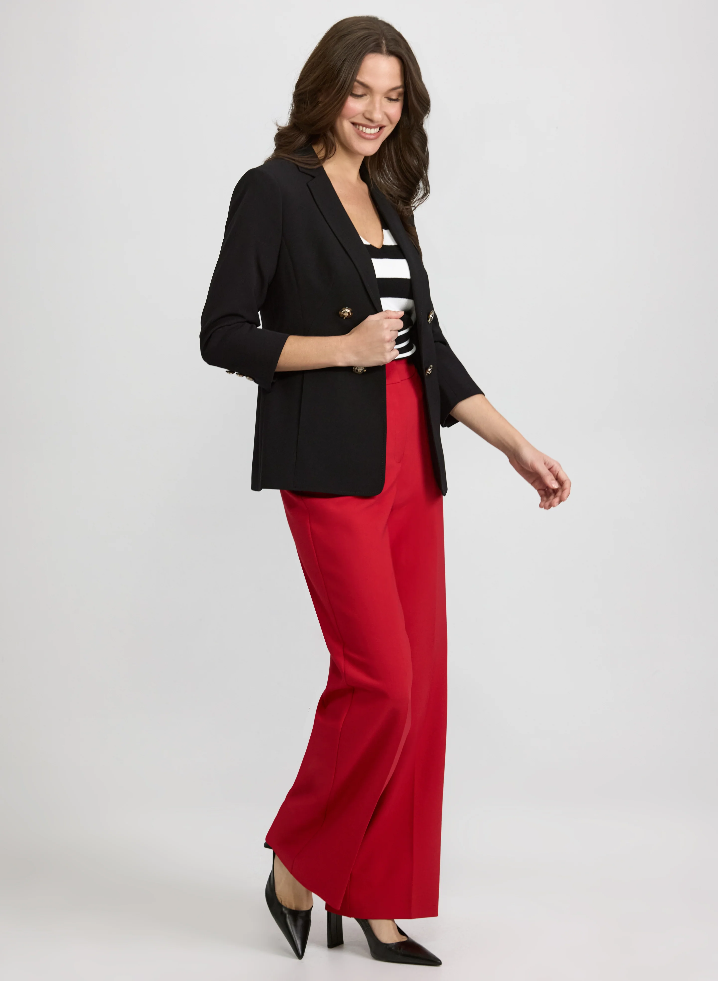 Notched Lapel Jacket & Olivia Wide-Leg Pants
