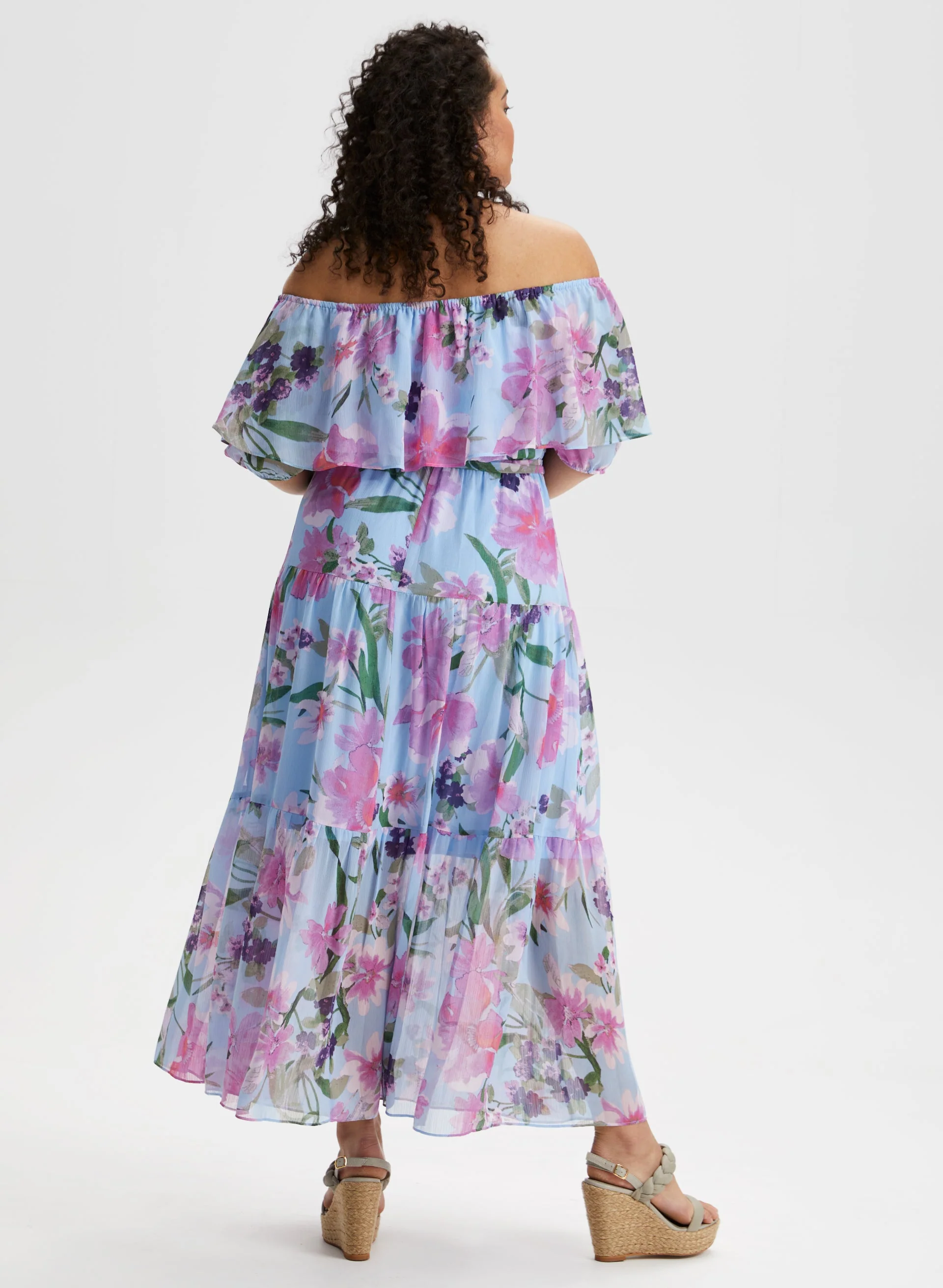 Off-the-Shoulder Floral Print Dress - Image 4
