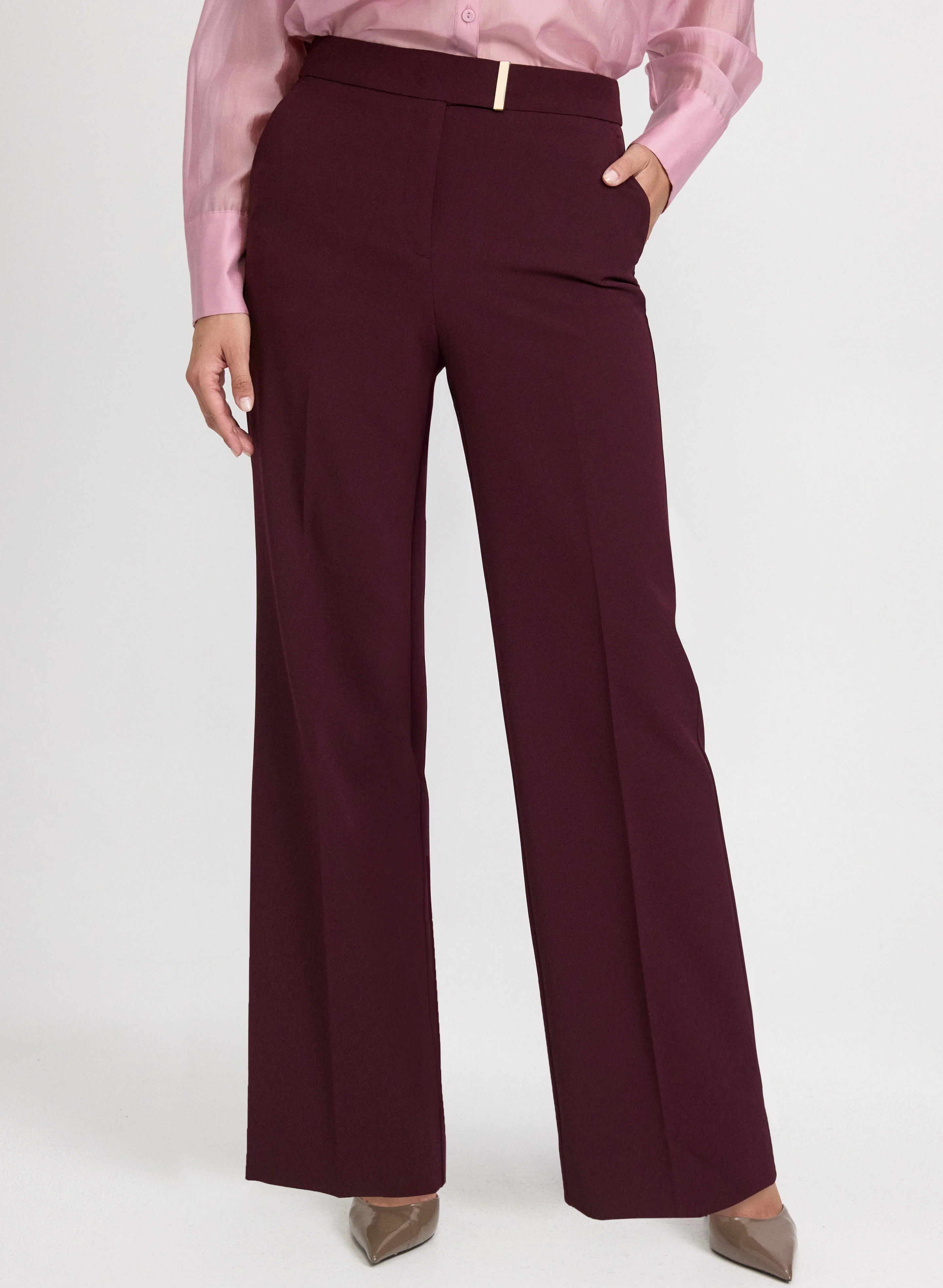Olivia Bar Trim Wide-Leg Pants