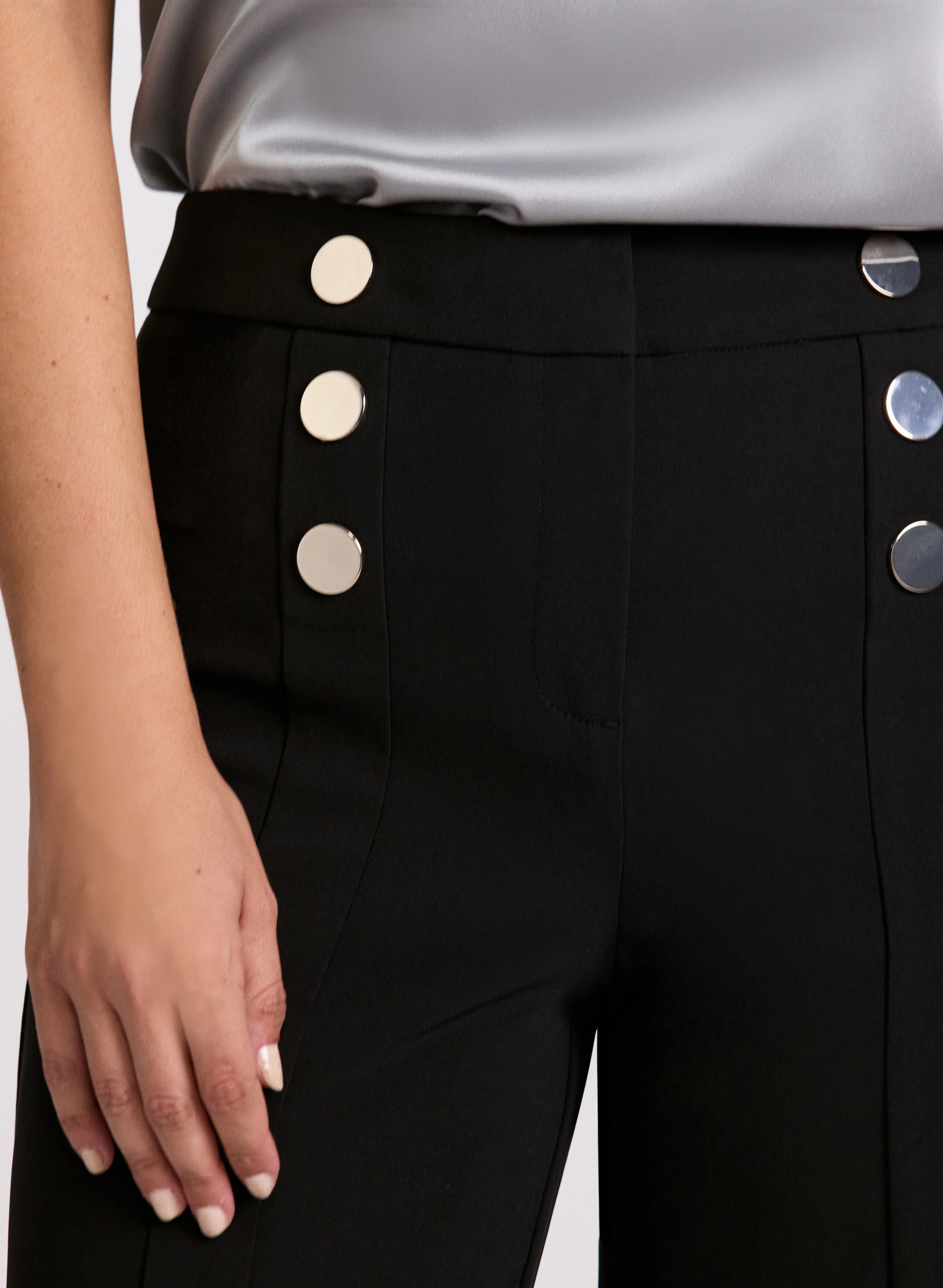 Olivia Wide-Leg Button Detail Pants - Regular - Image 5