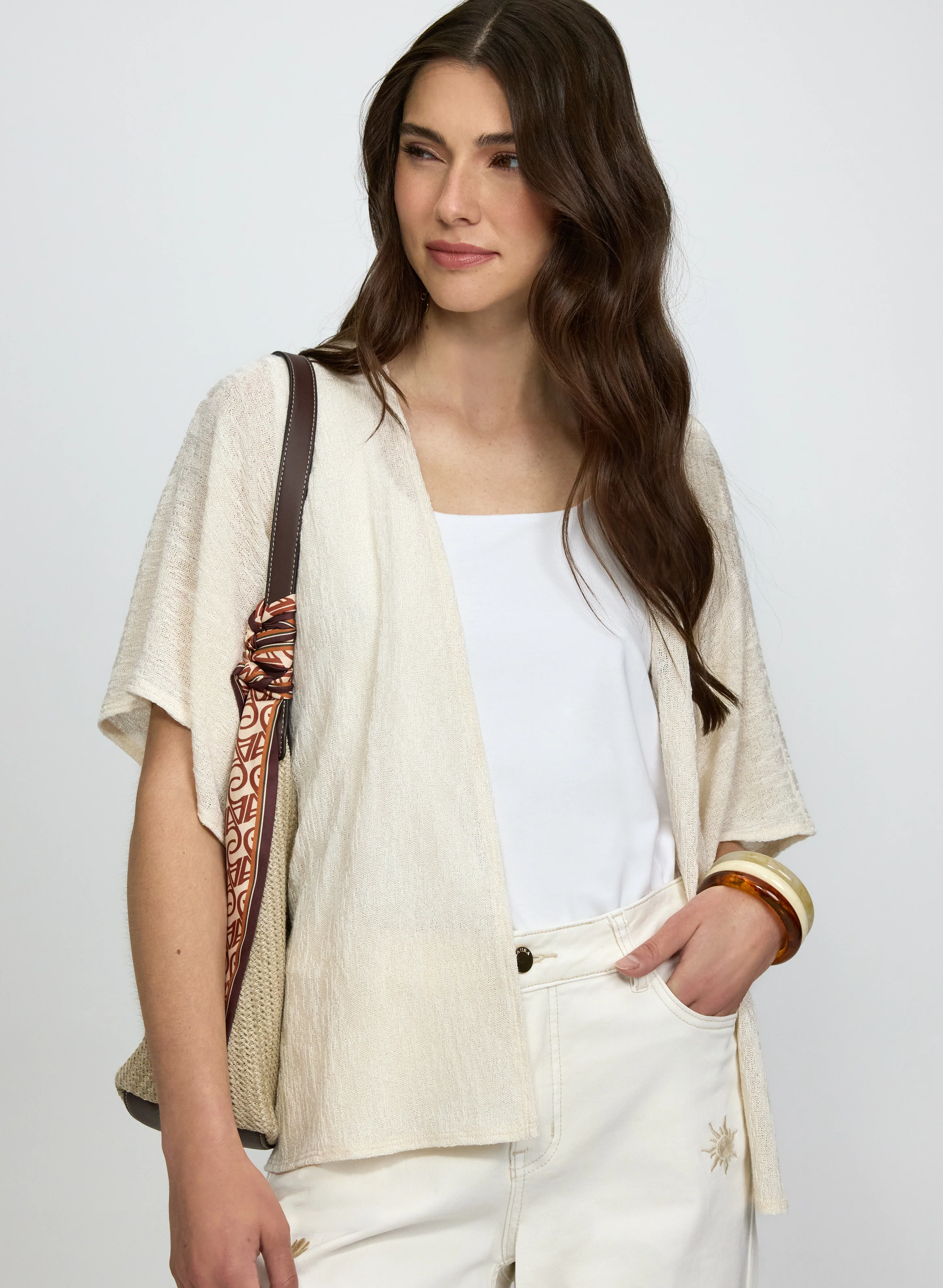 Open Melange Knit Cover-Up