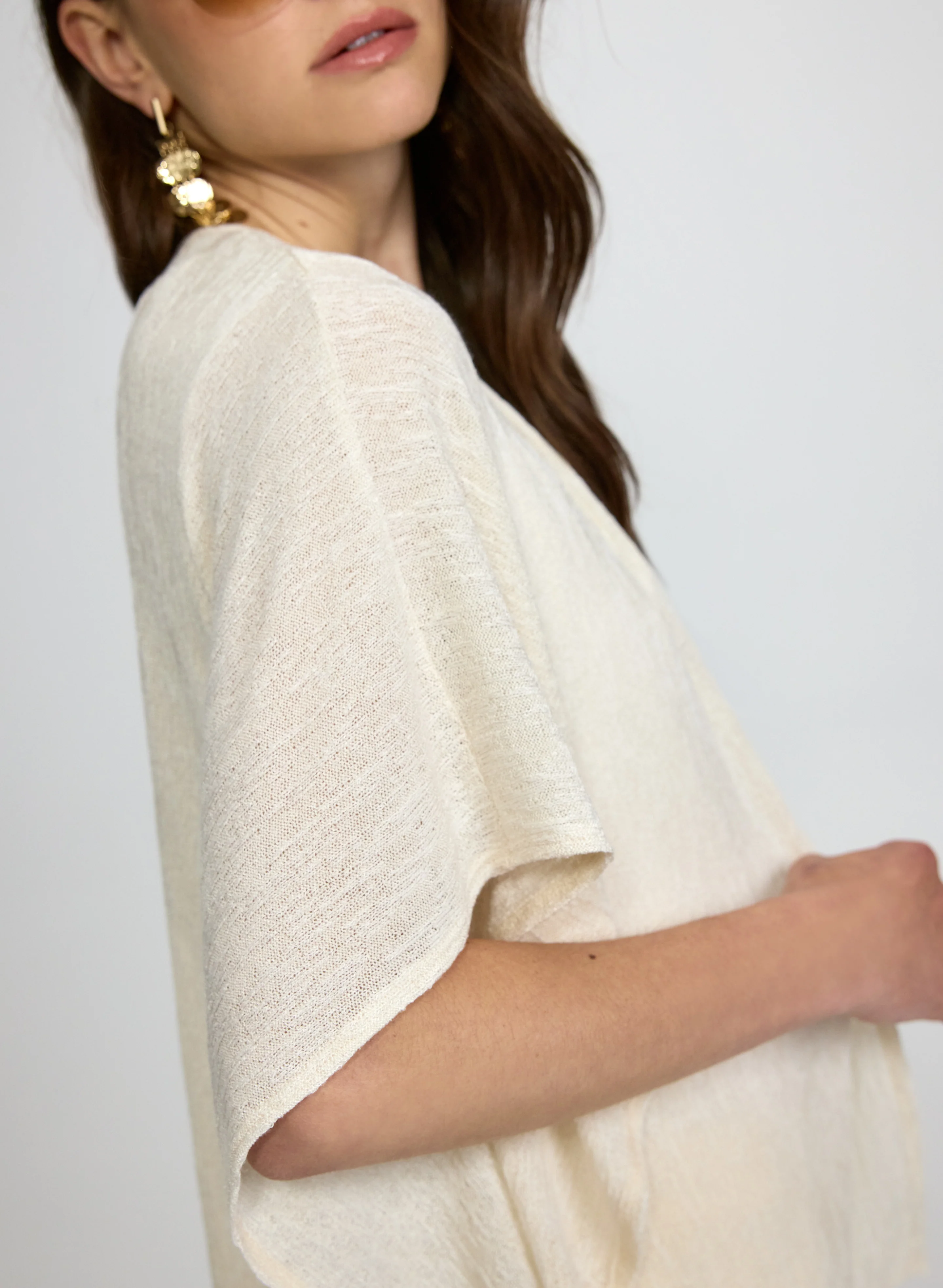 Open Melange Knit Cover-Up - Image 2