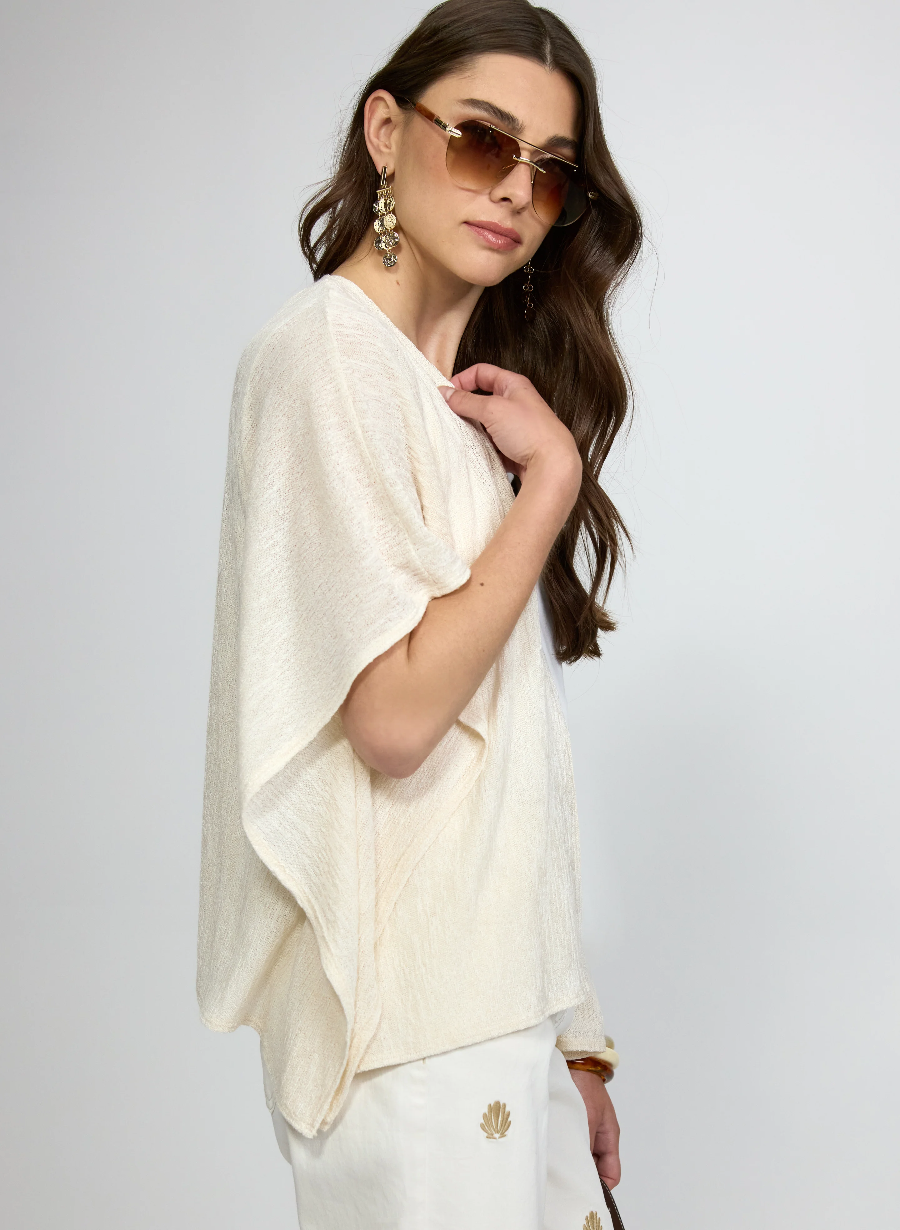 Open Melange Knit Cover-Up - Image 4