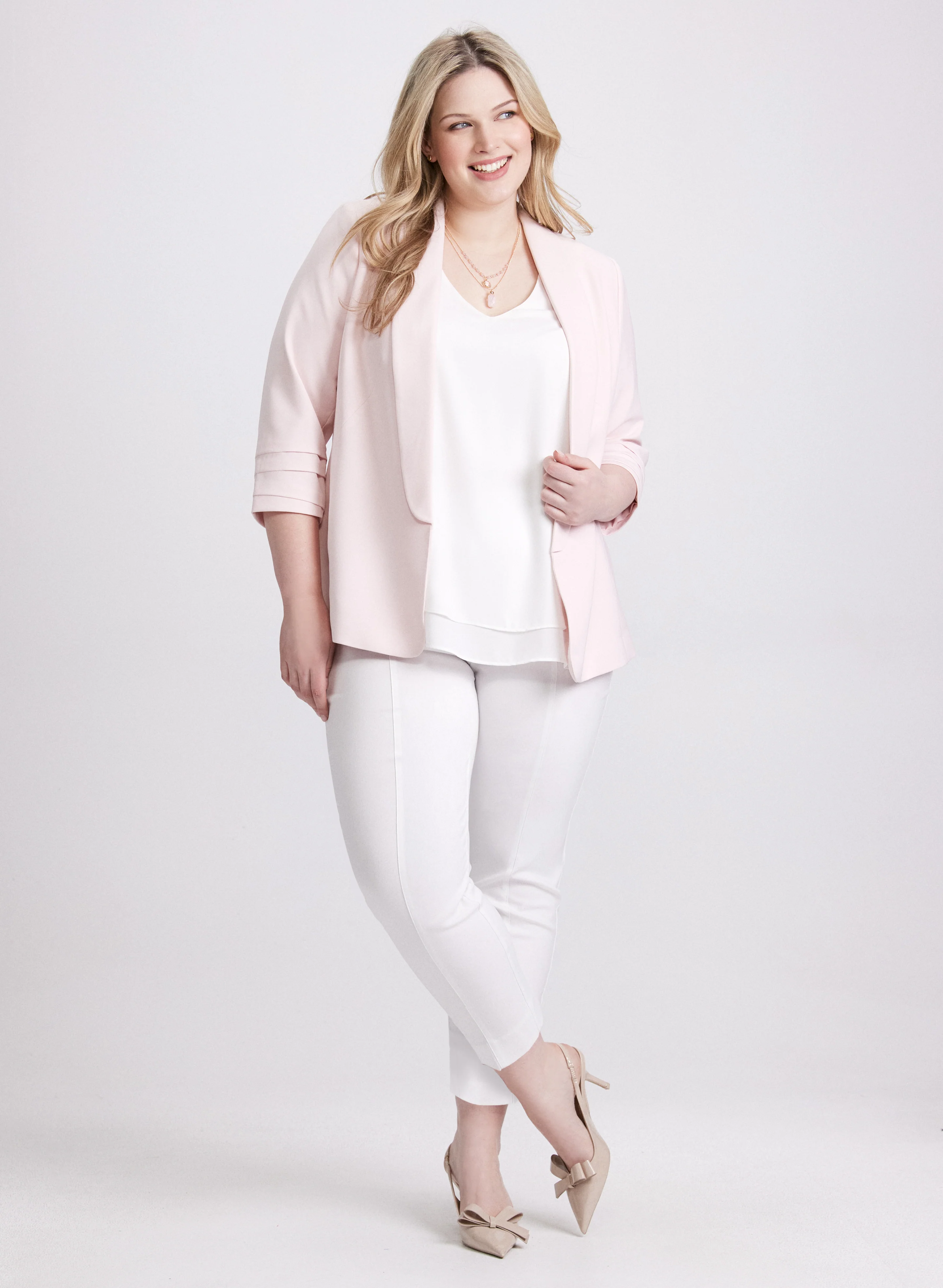 Open Twill Jacket & Sofia Slim-Leg Pants