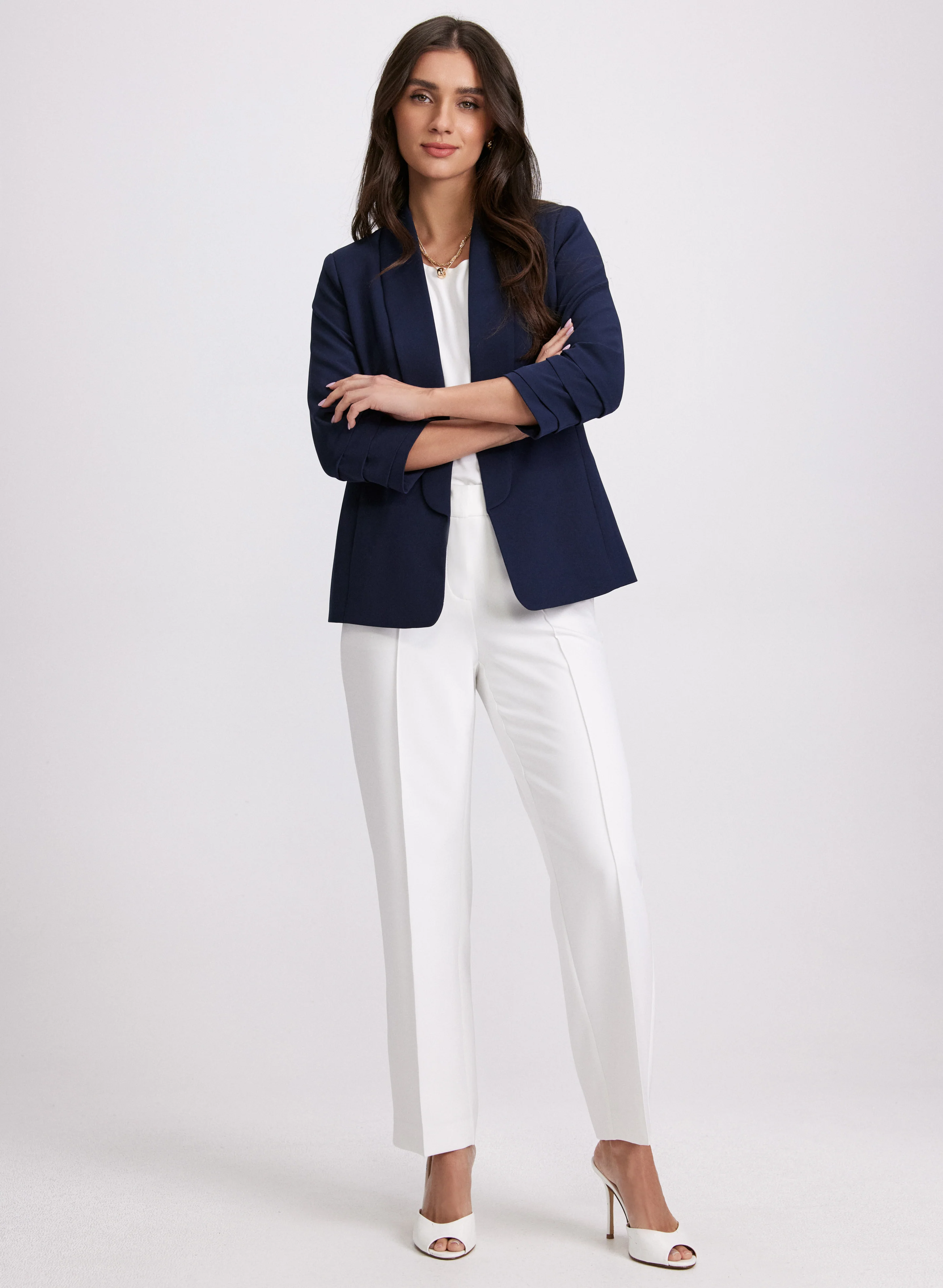 Open Twill Jacket & Straight-Leg Pants