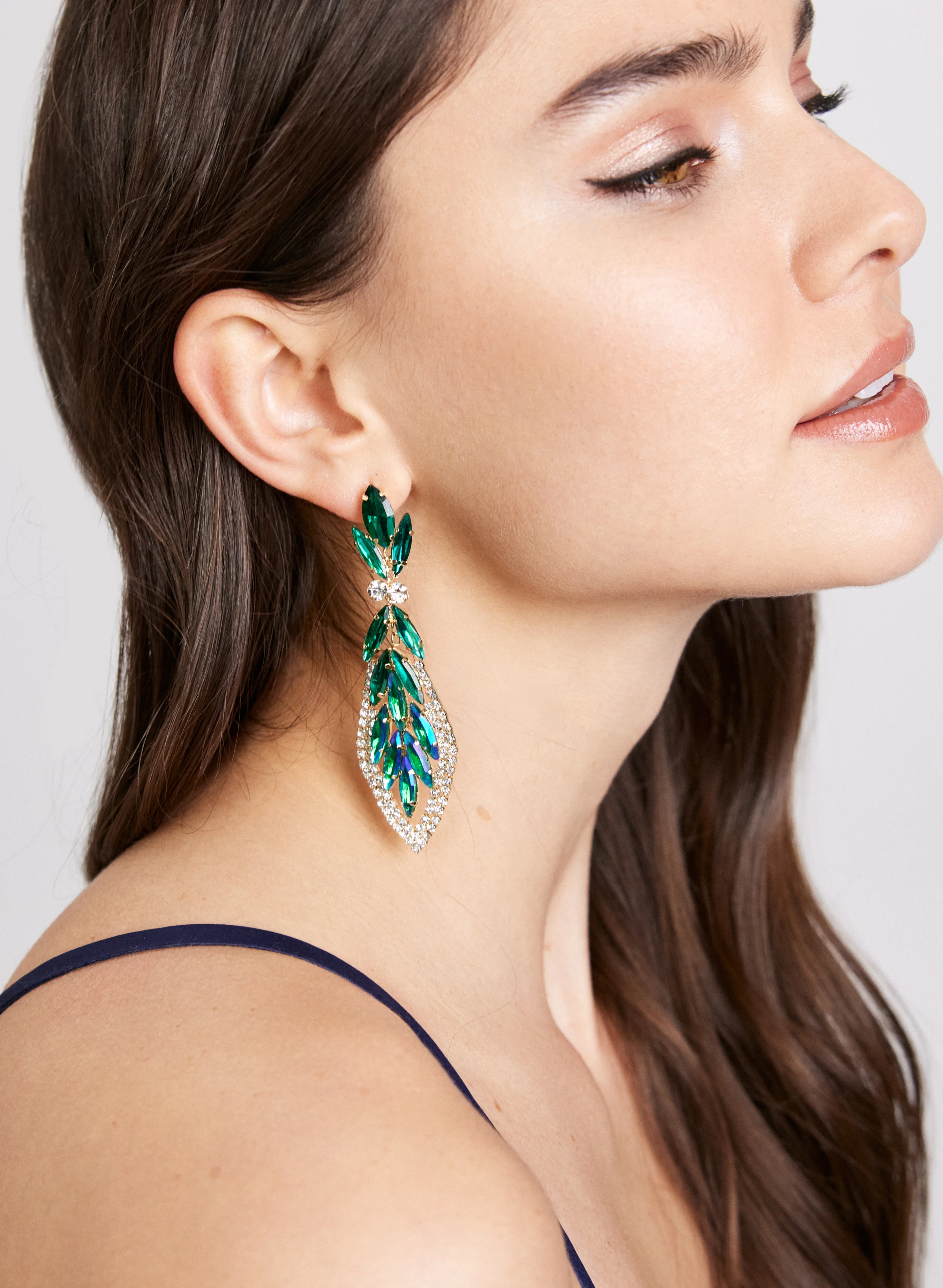 Oval Crystal Earrings - Image 2