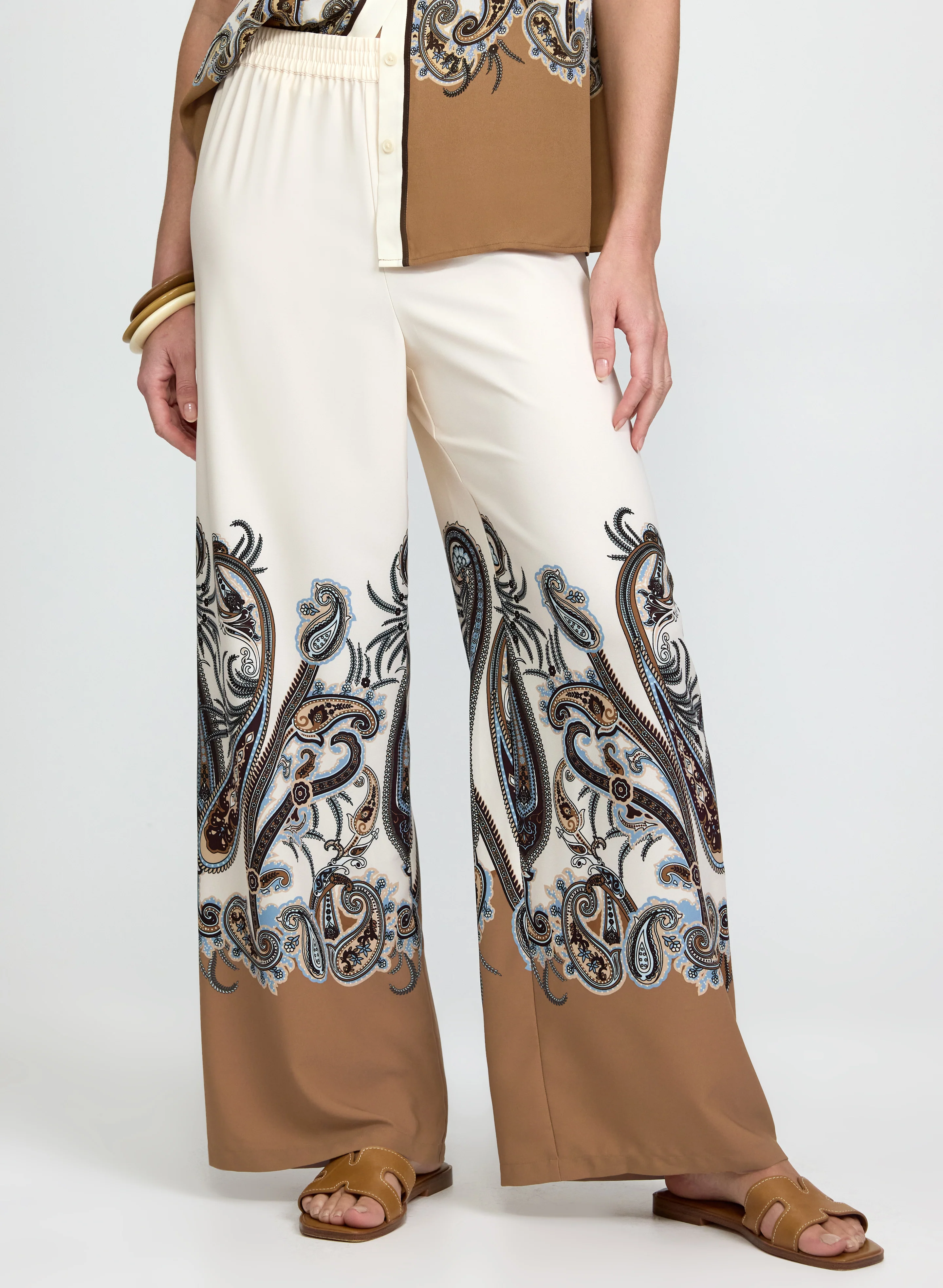 Paisley Wide-Leg Pants
