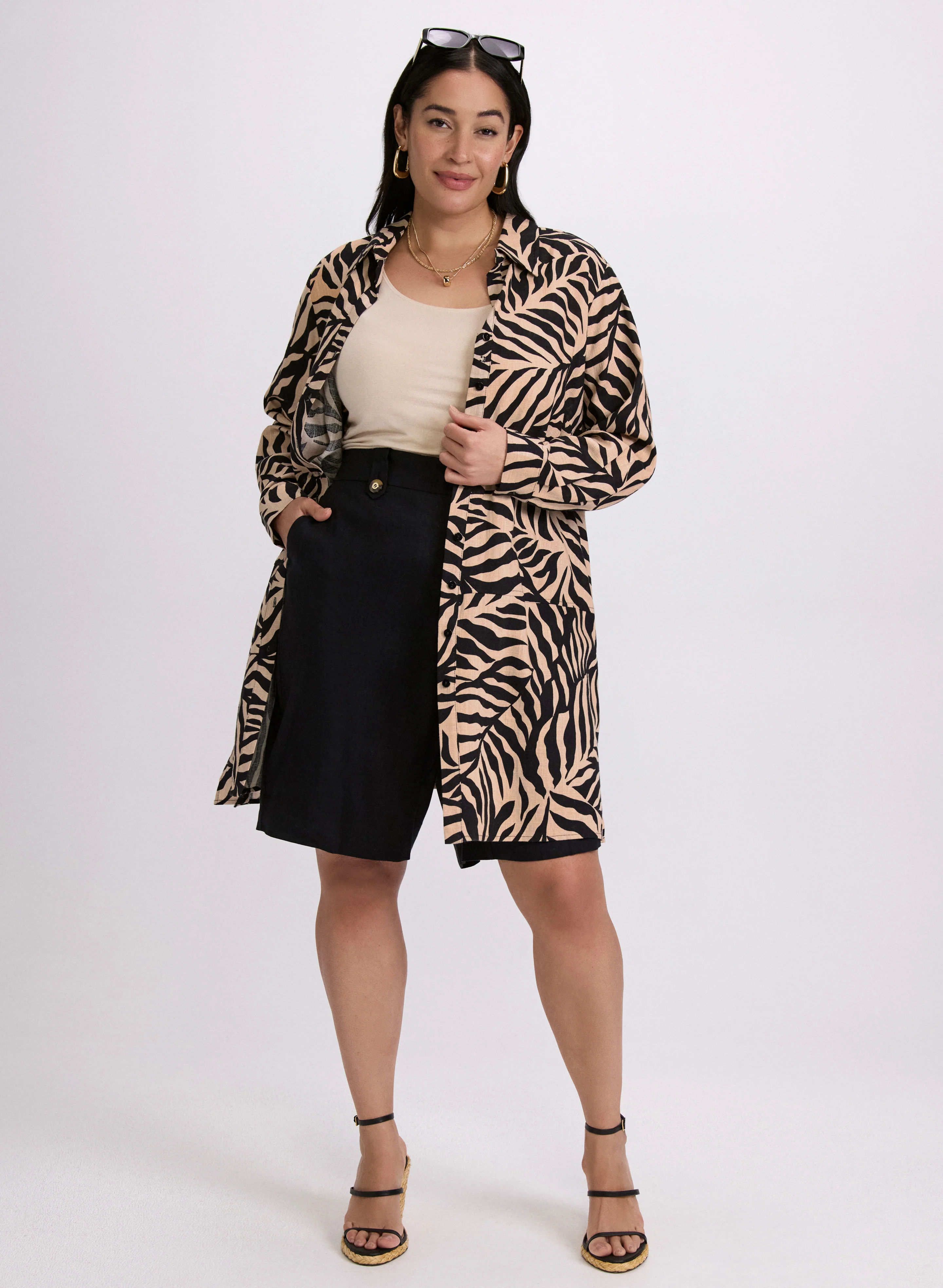 Palm Leaf Print Blouse - Image 3