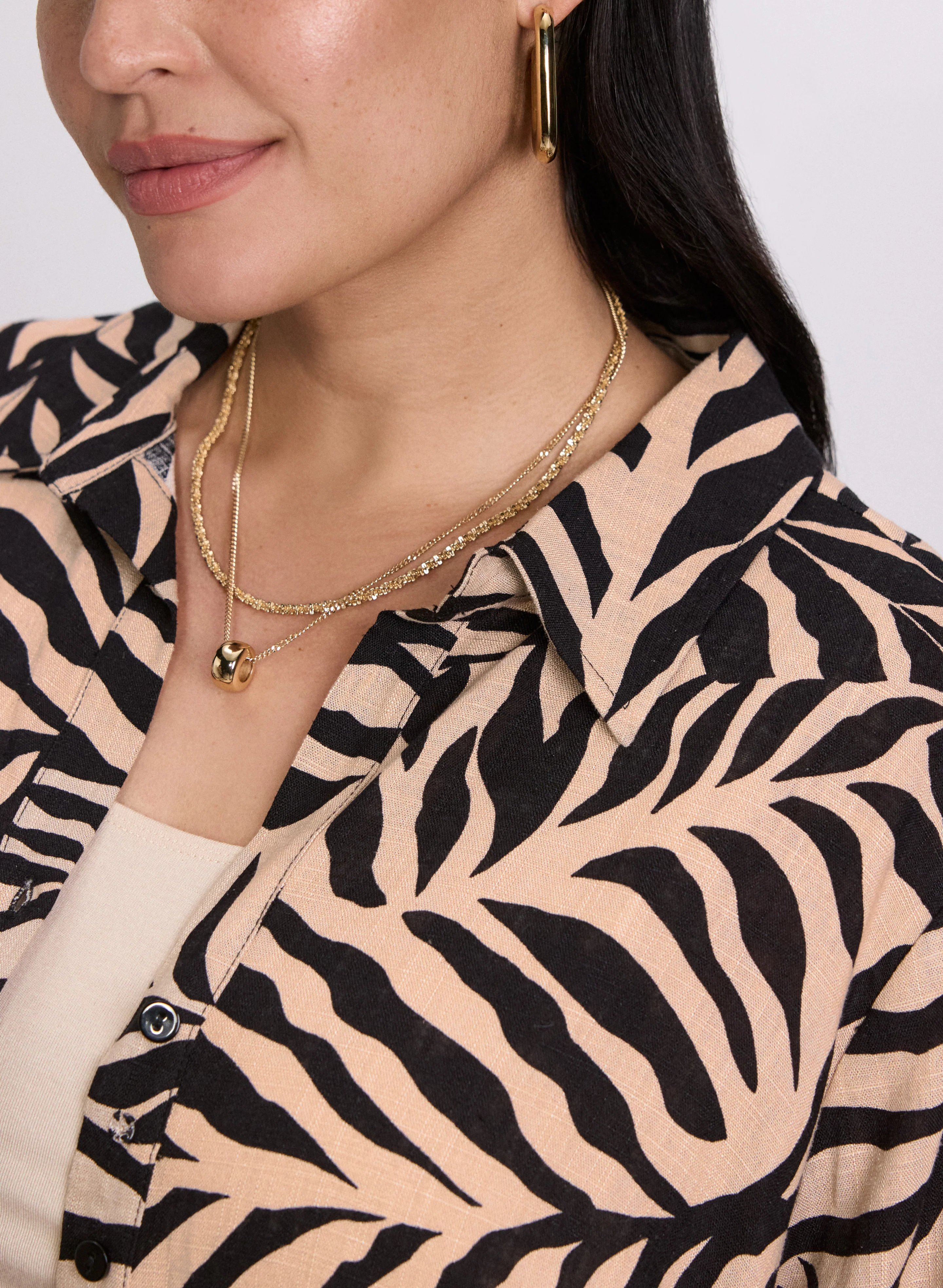 Palm Leaf Print Blouse - Image 5
