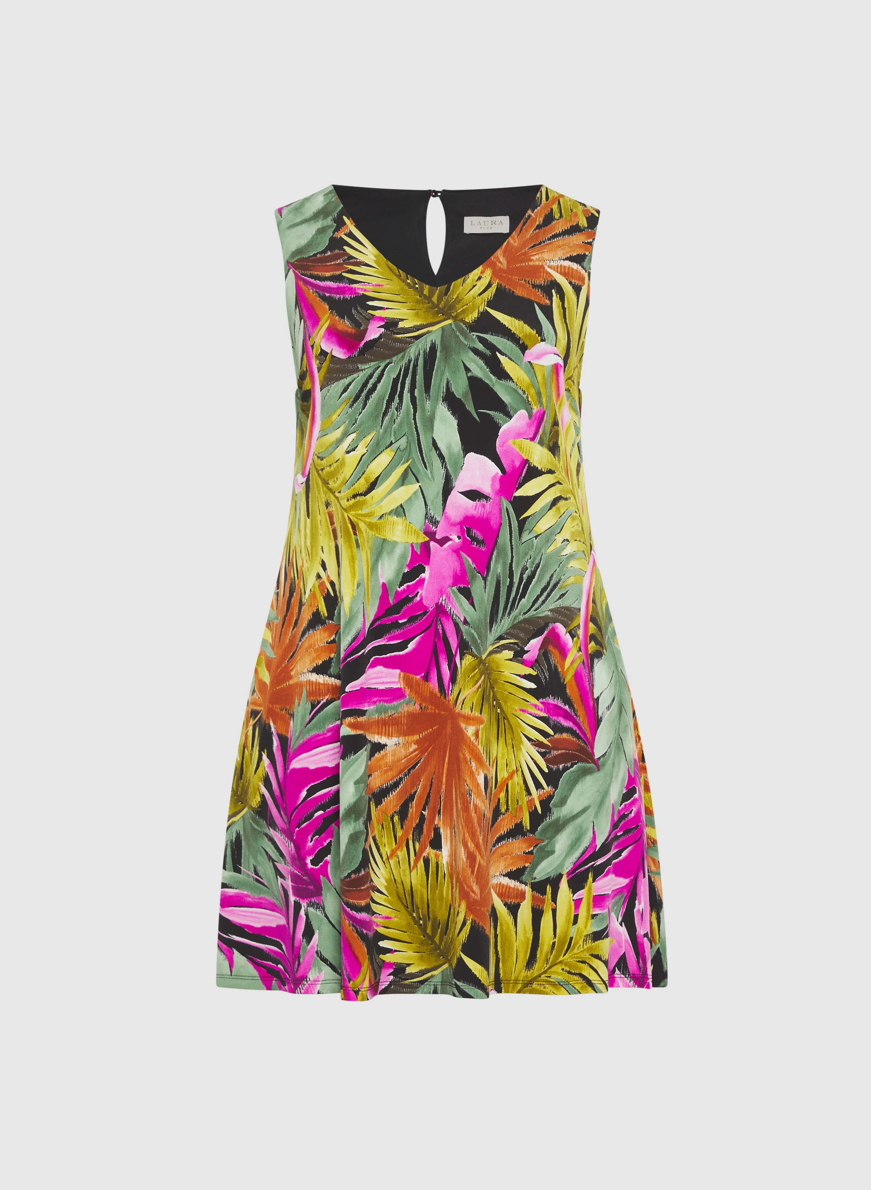 Palm Print A-Line Dress - Image 6