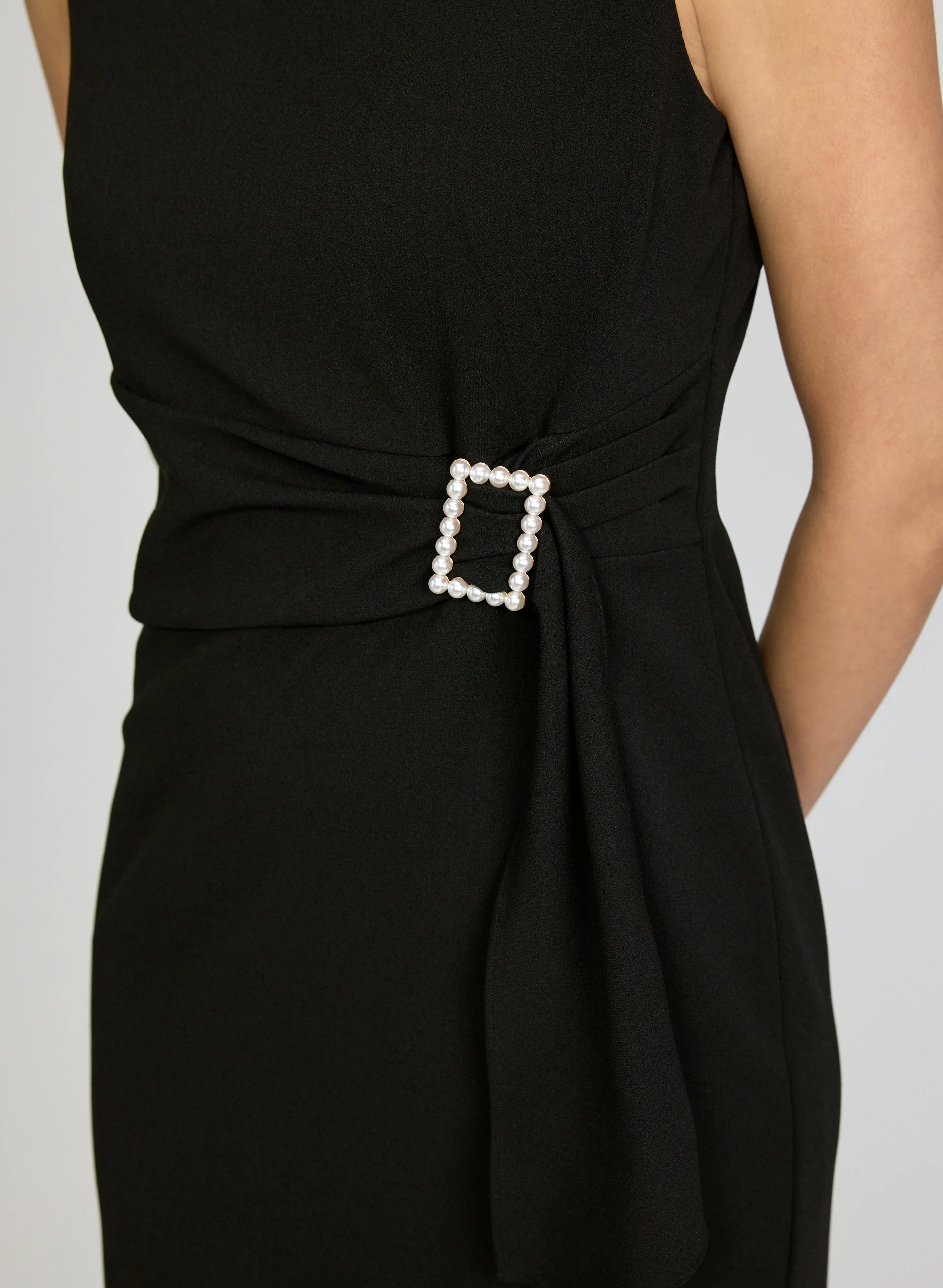 Pearl Buckle Short Dress - Image 3