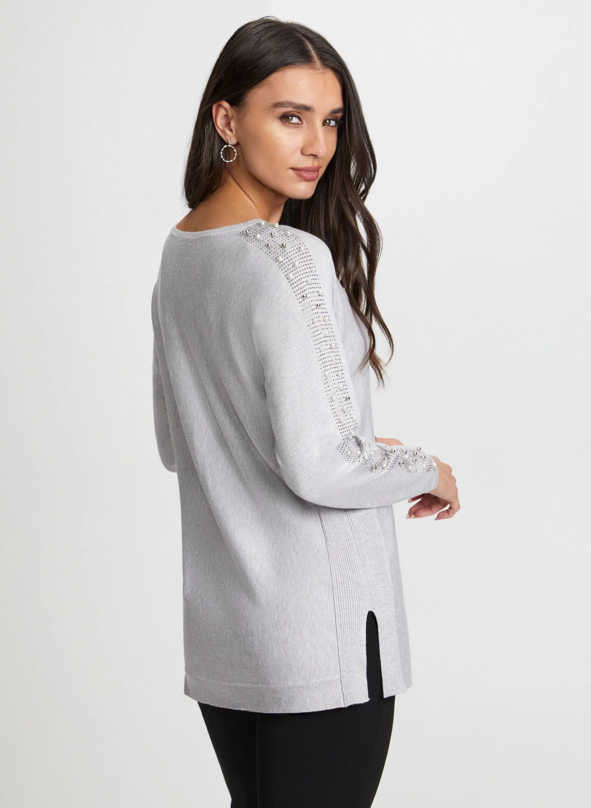 Pearl & Stud Detail Sweater - Image 4