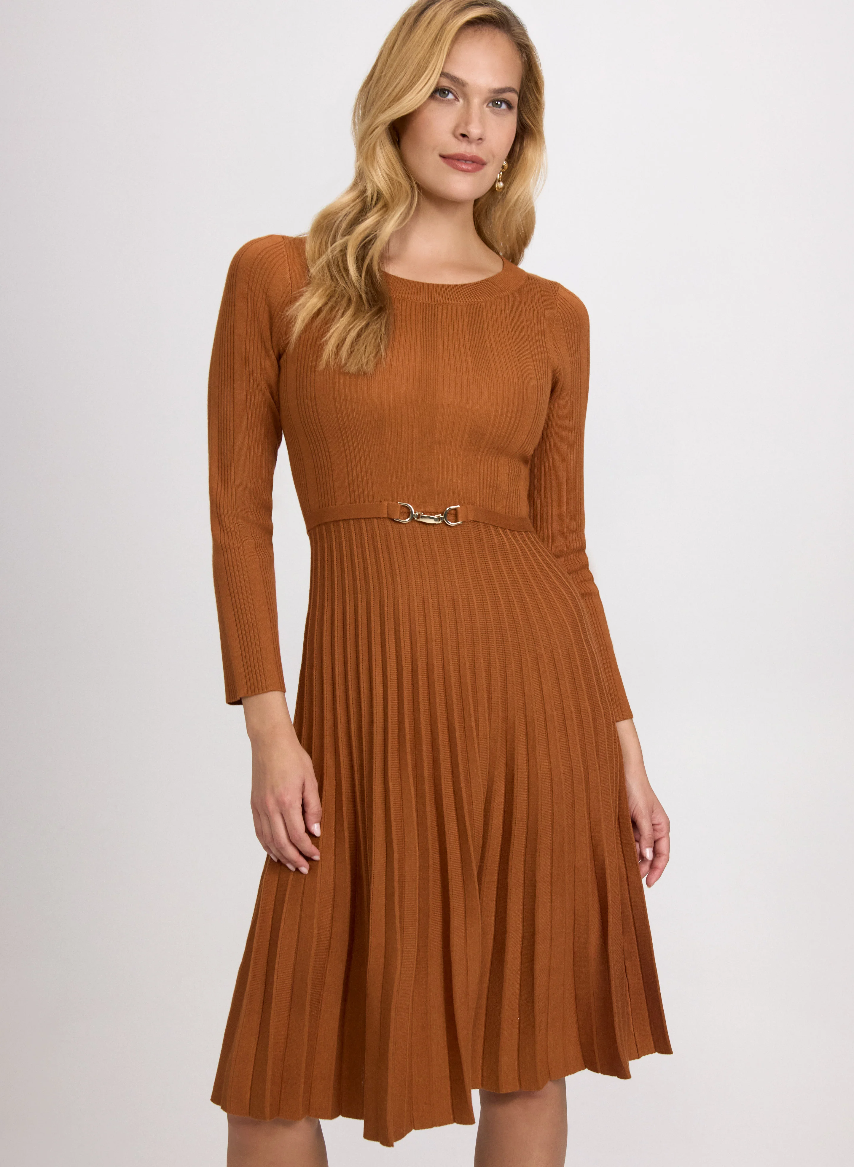 Pleated Knit Dress - Image 5