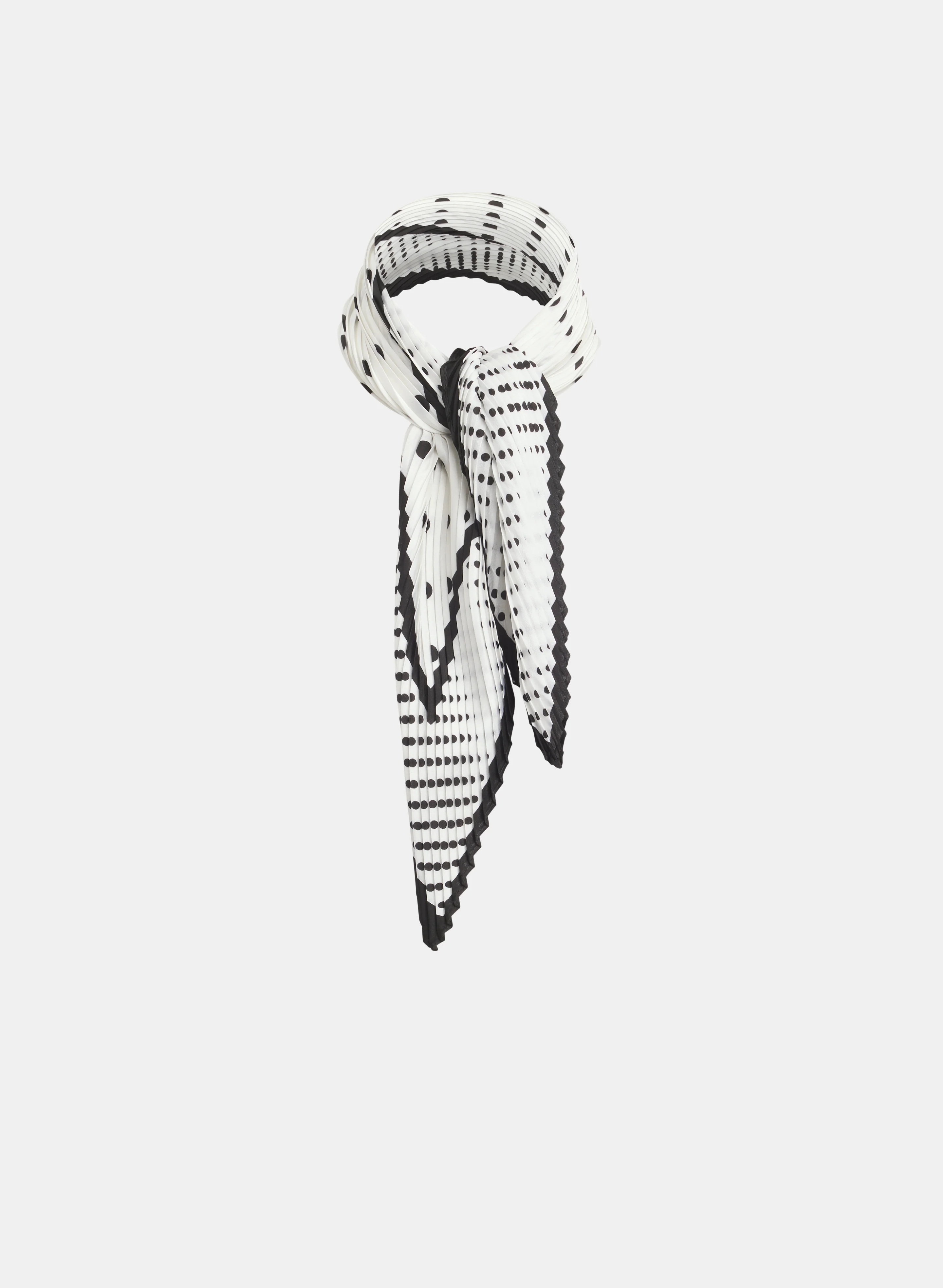 Pleated Polka Dot Neckie Scarf