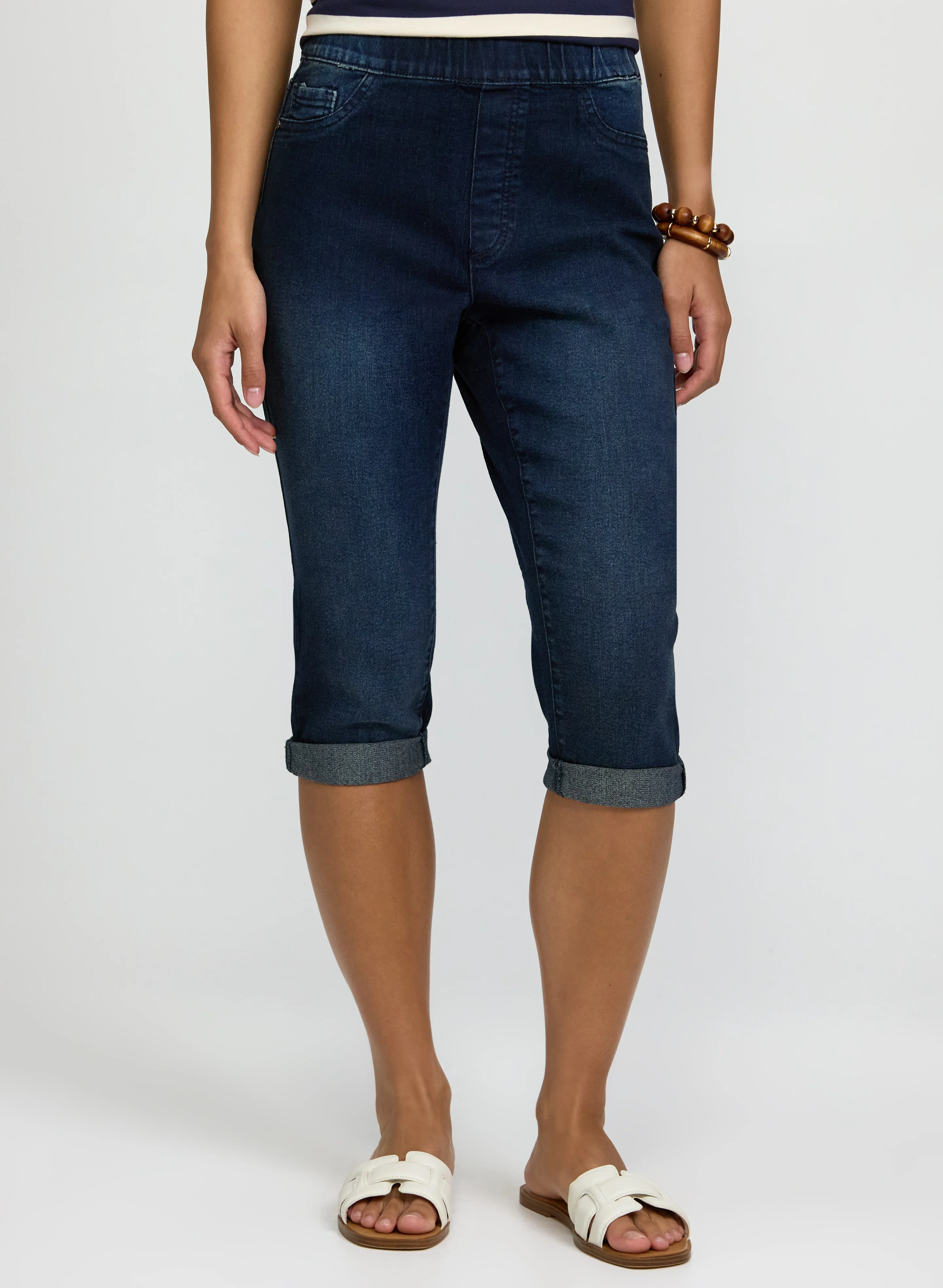 Pull-On Denim Capris
