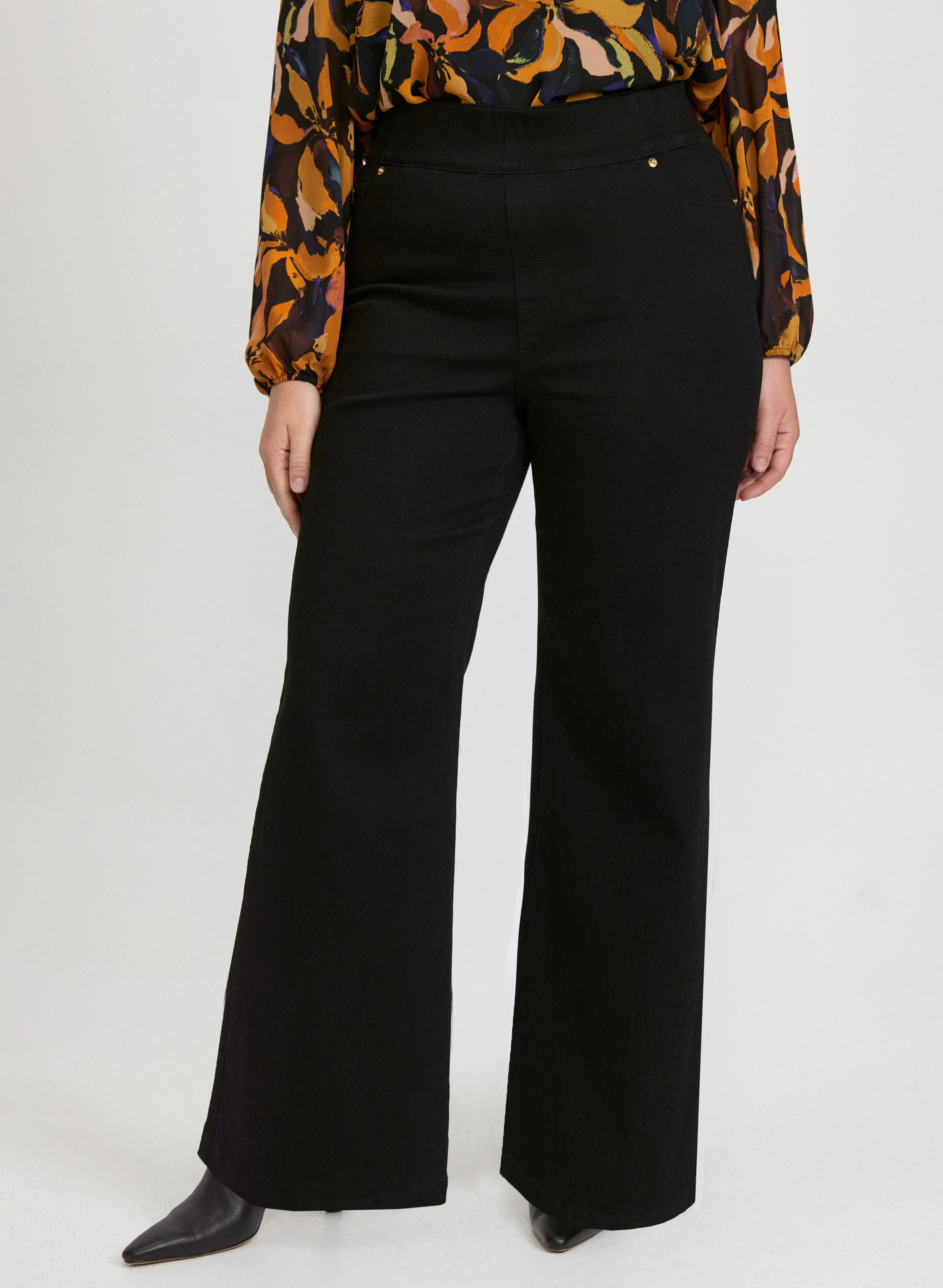 Pull-On Flare-Leg Jeans
