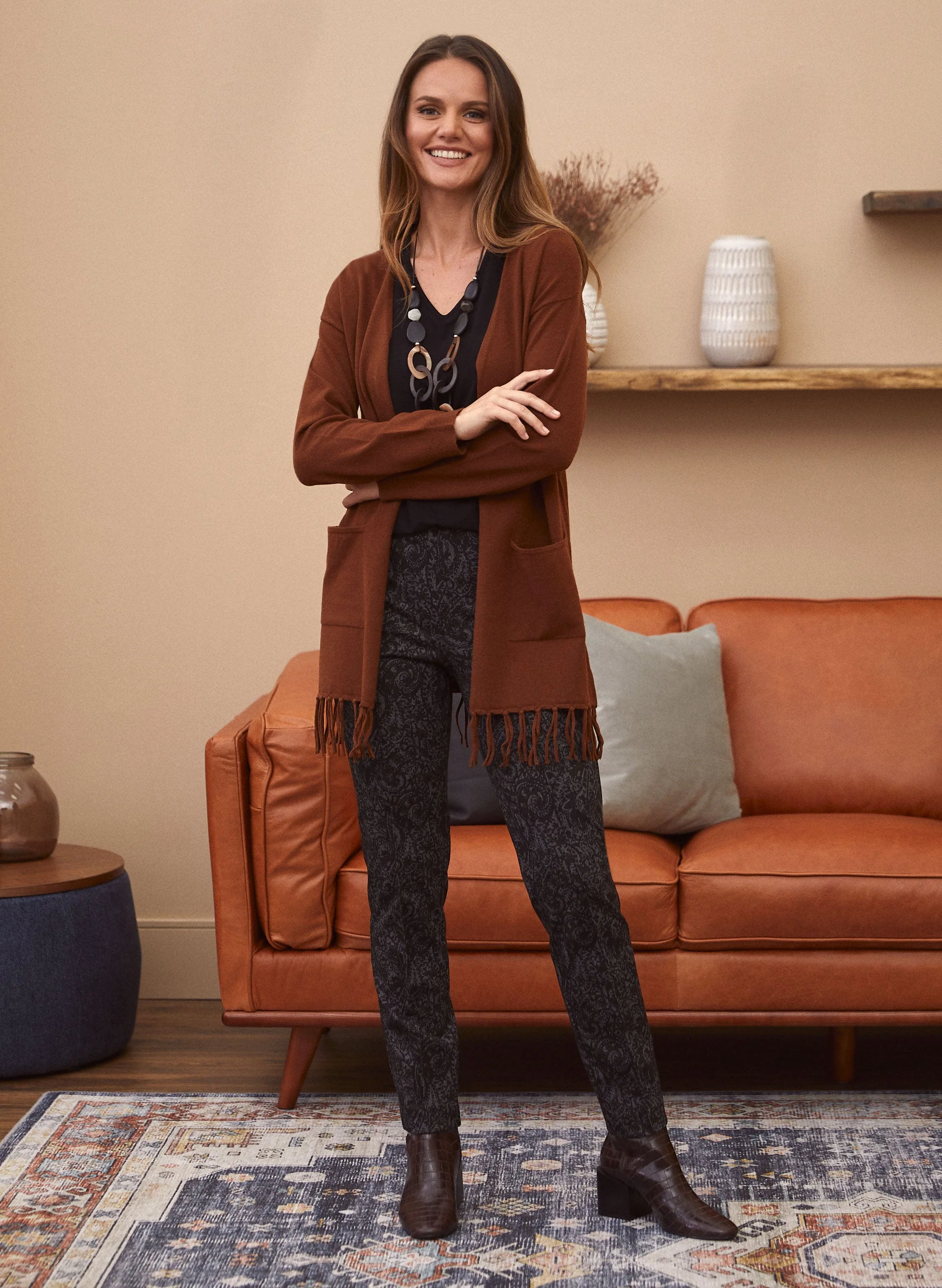 Pull-On Paisley Print Pants - Image 3