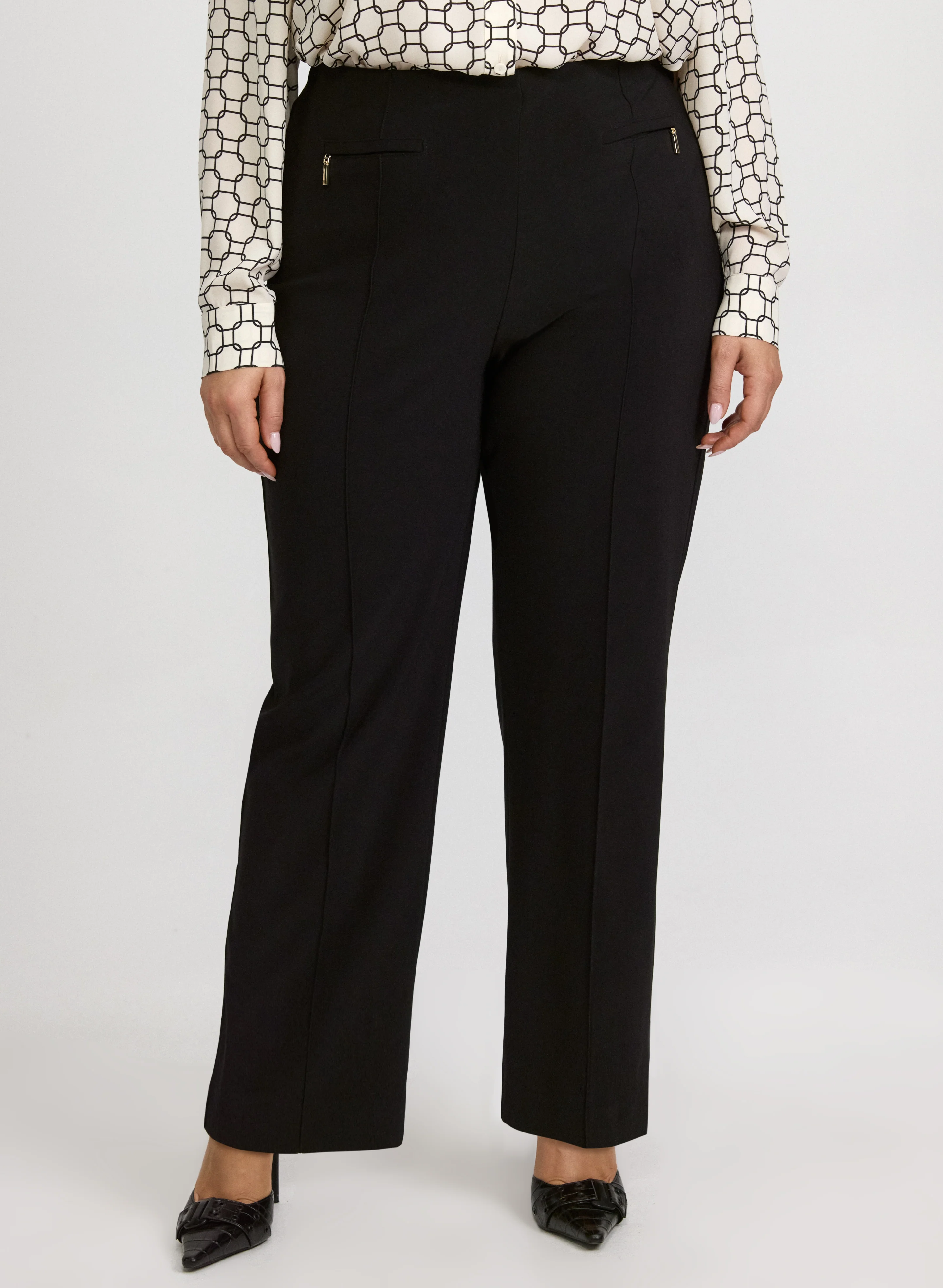 Pull-On Straight-Leg Pants