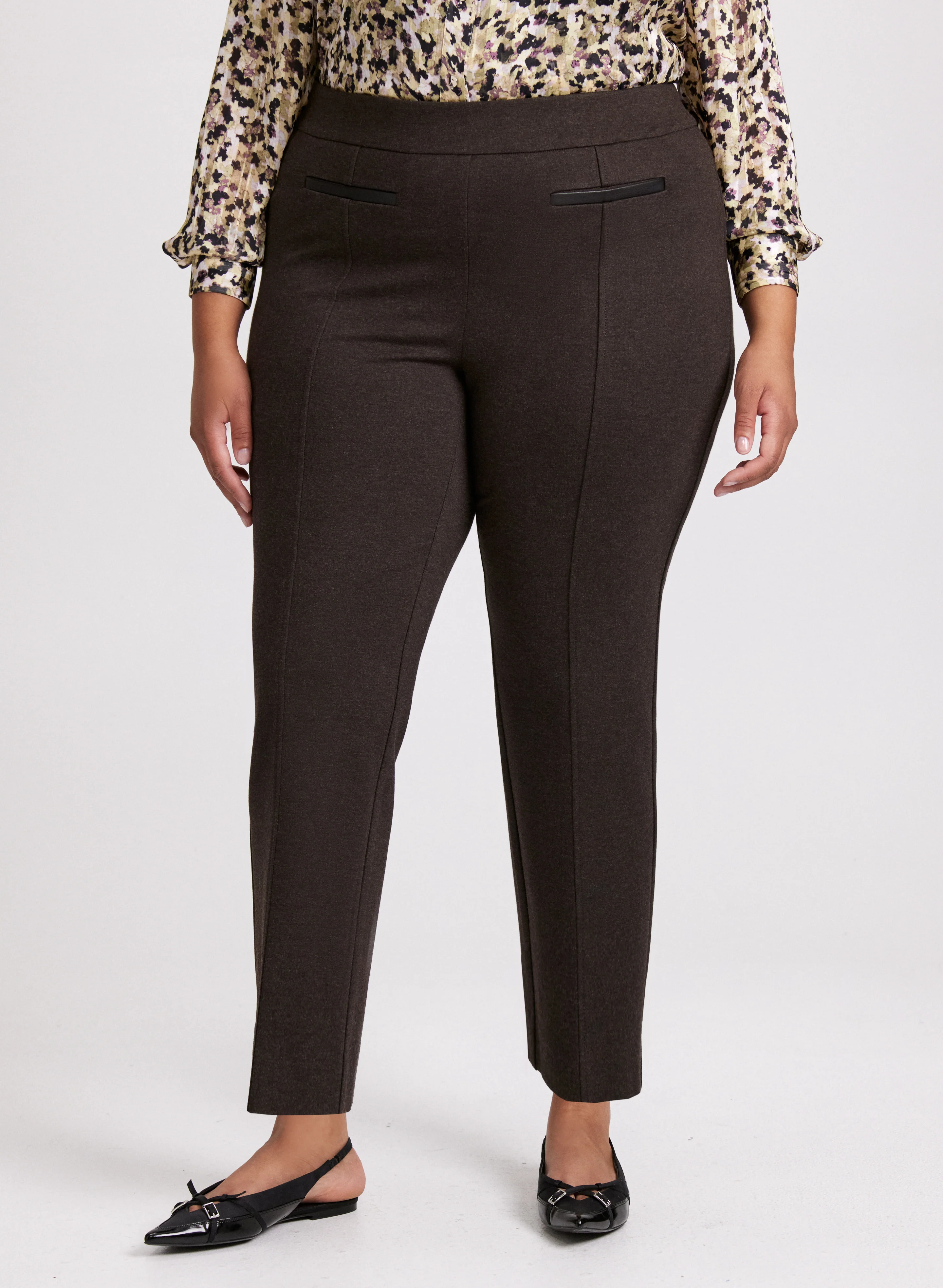 Sofia Pull-On Straight-Leg Pants