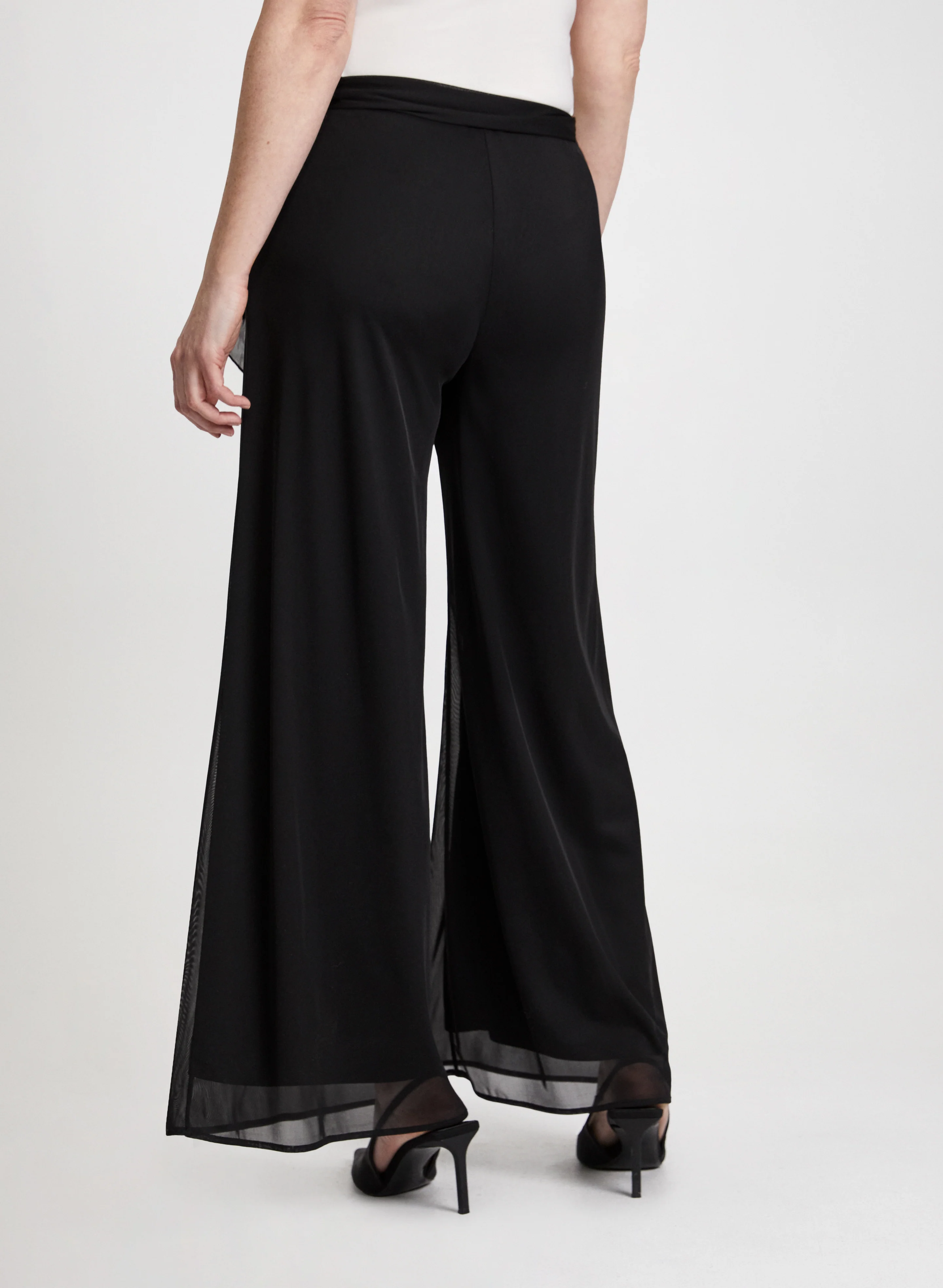 Olivia Mesh Overlay Wide-Leg Pants - Regular - Image 2
