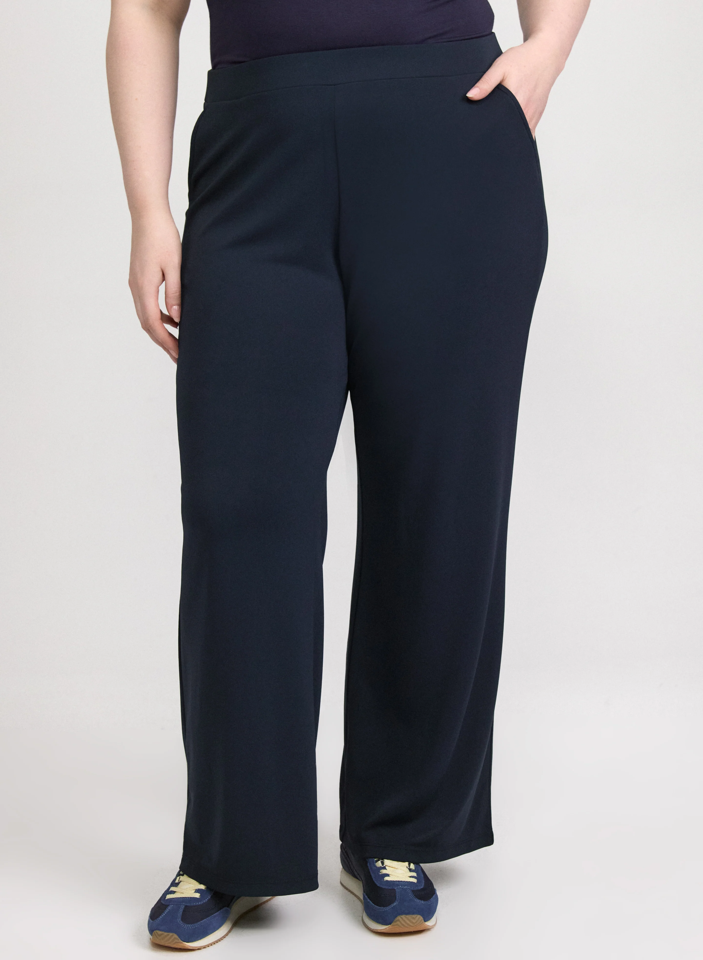 Pull-On Wide-Leg Pants