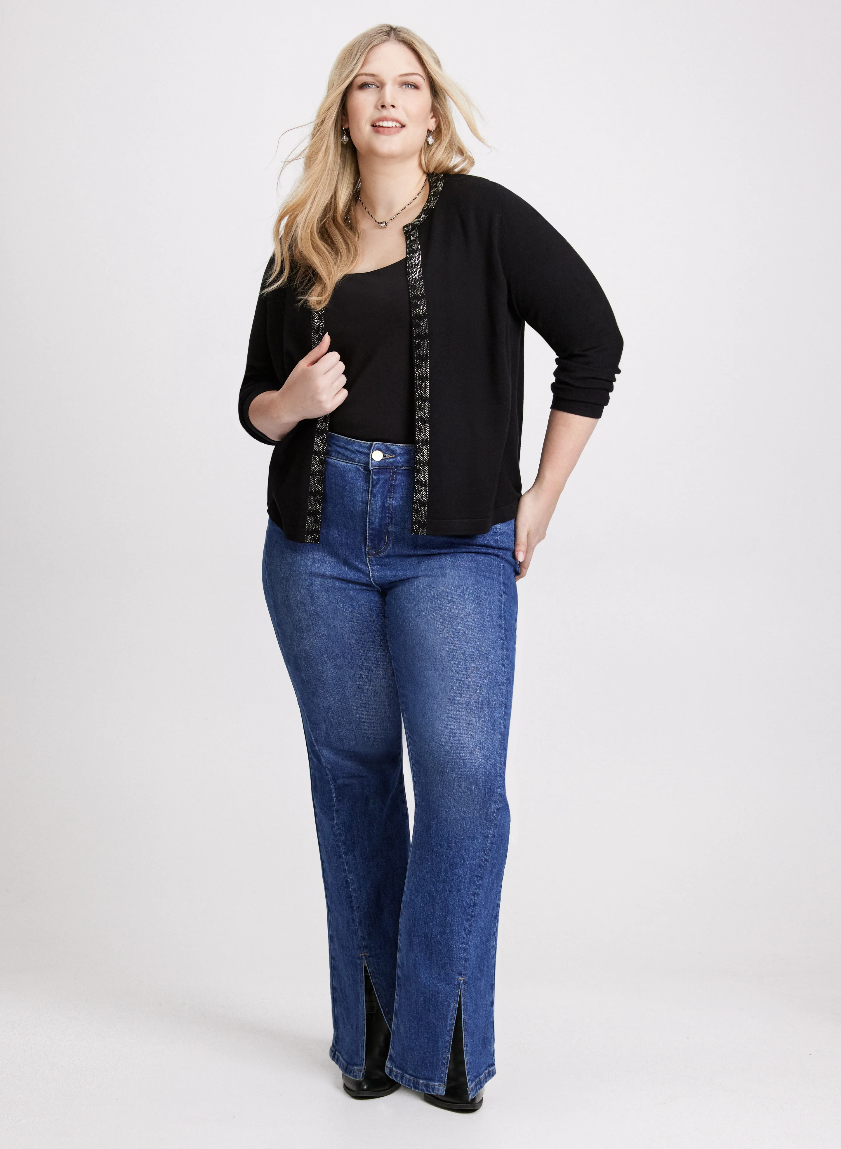 Rhinestone Detail Cardigan - Image 3