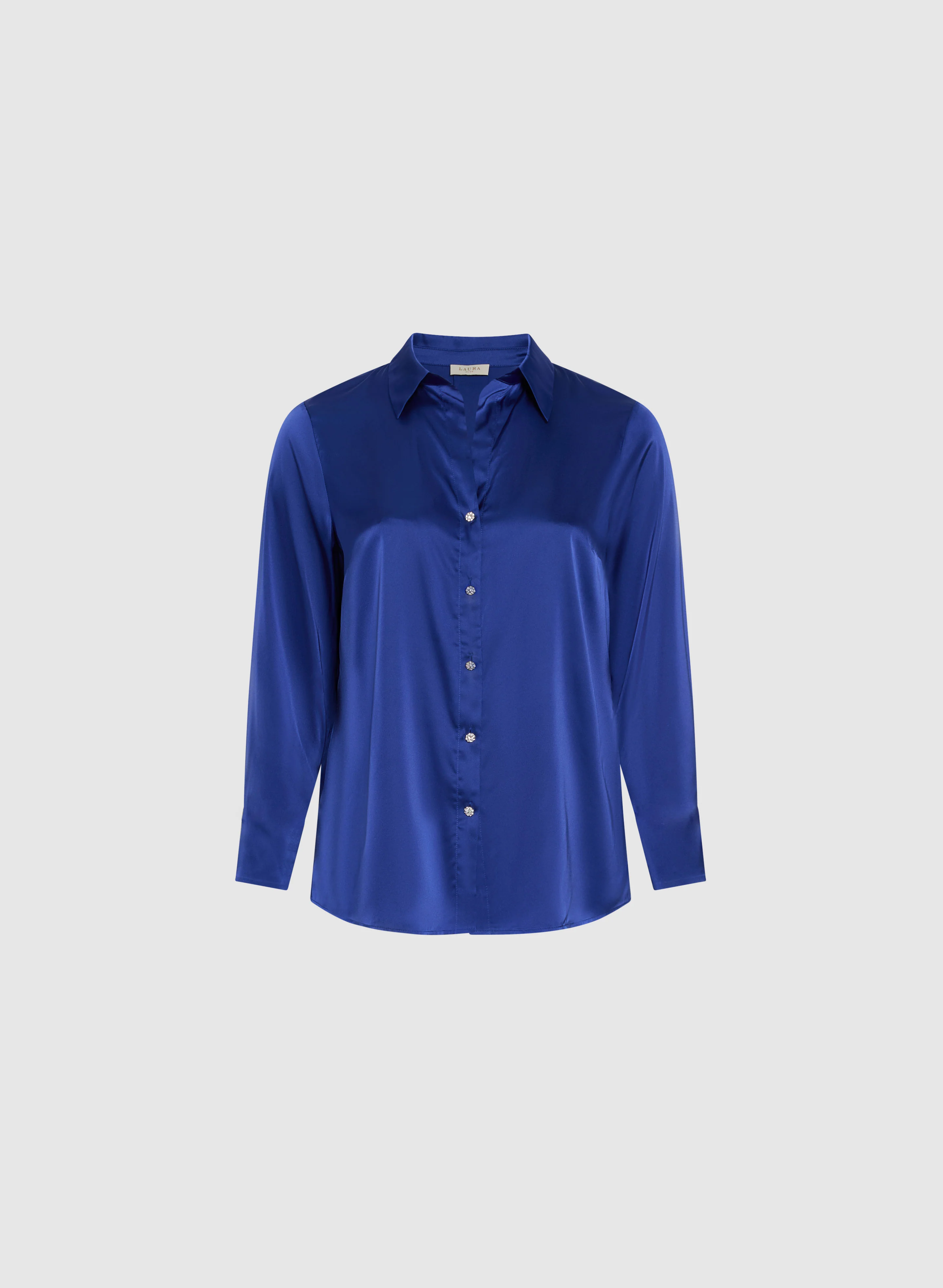 Rhinestone Embellished Satin Blouse - Image 6