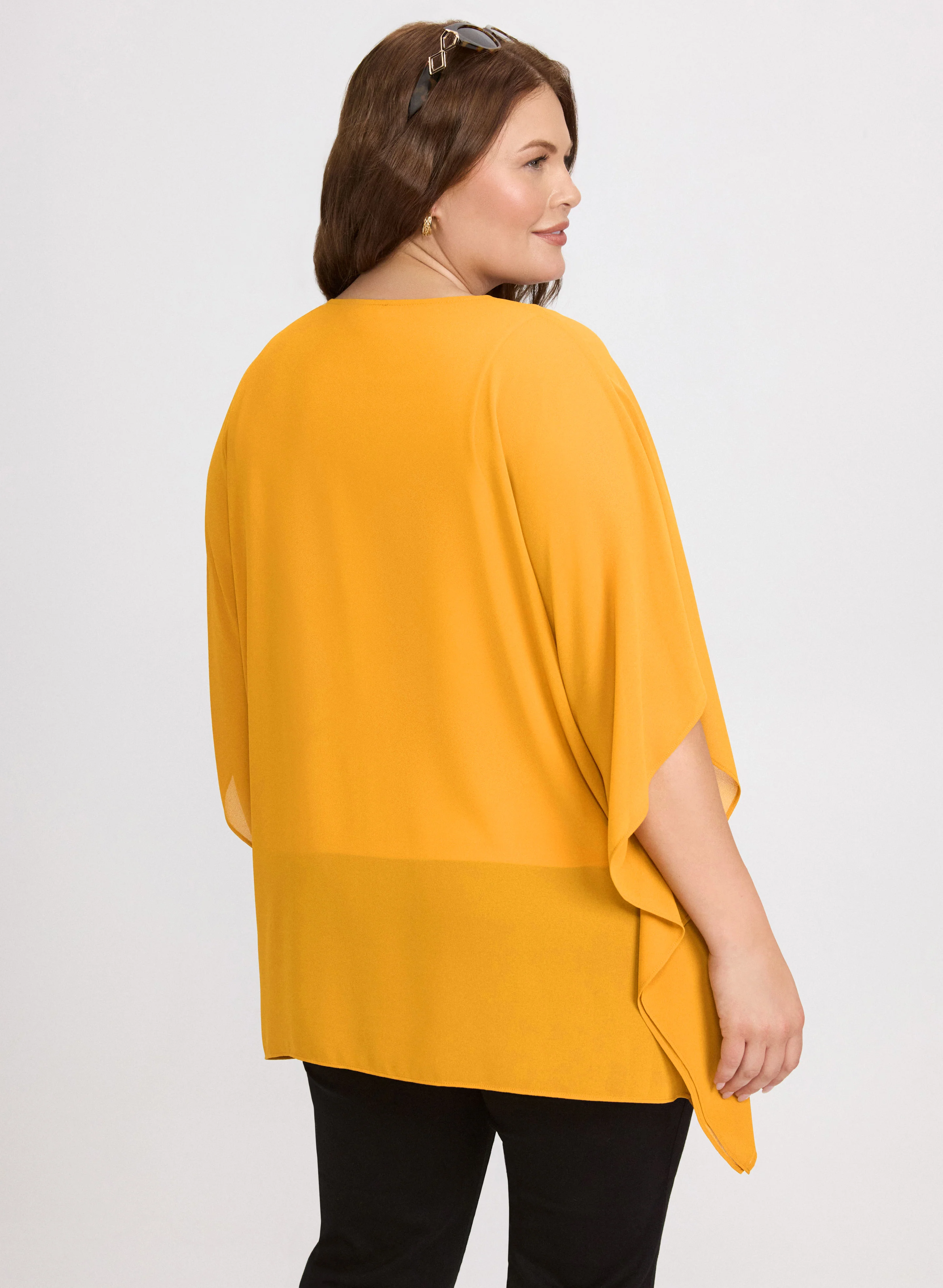 Ring Detail Chiffon Blouse - Image 4