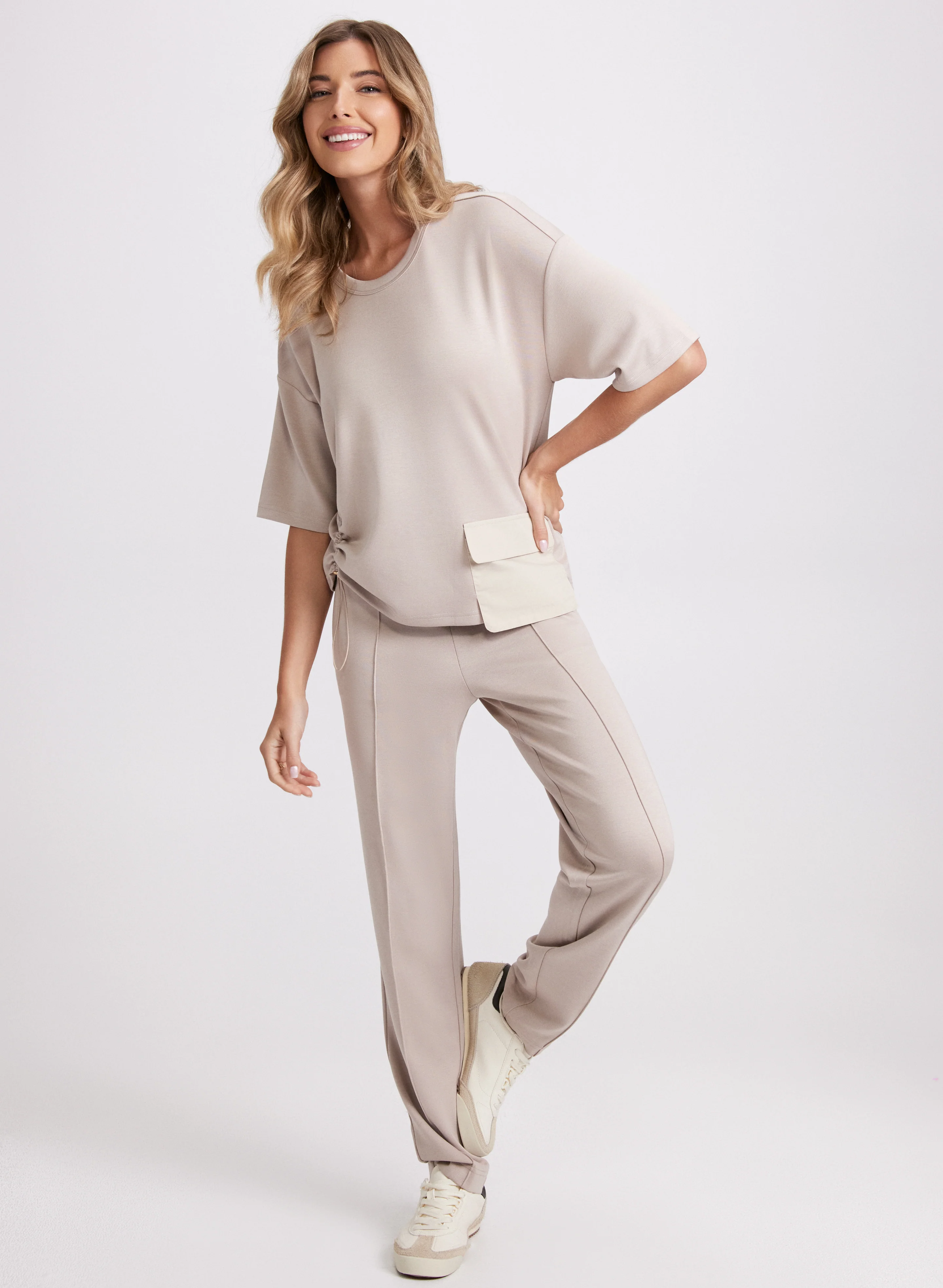 Ruched Flap Pocket T-Shirt - Image 3