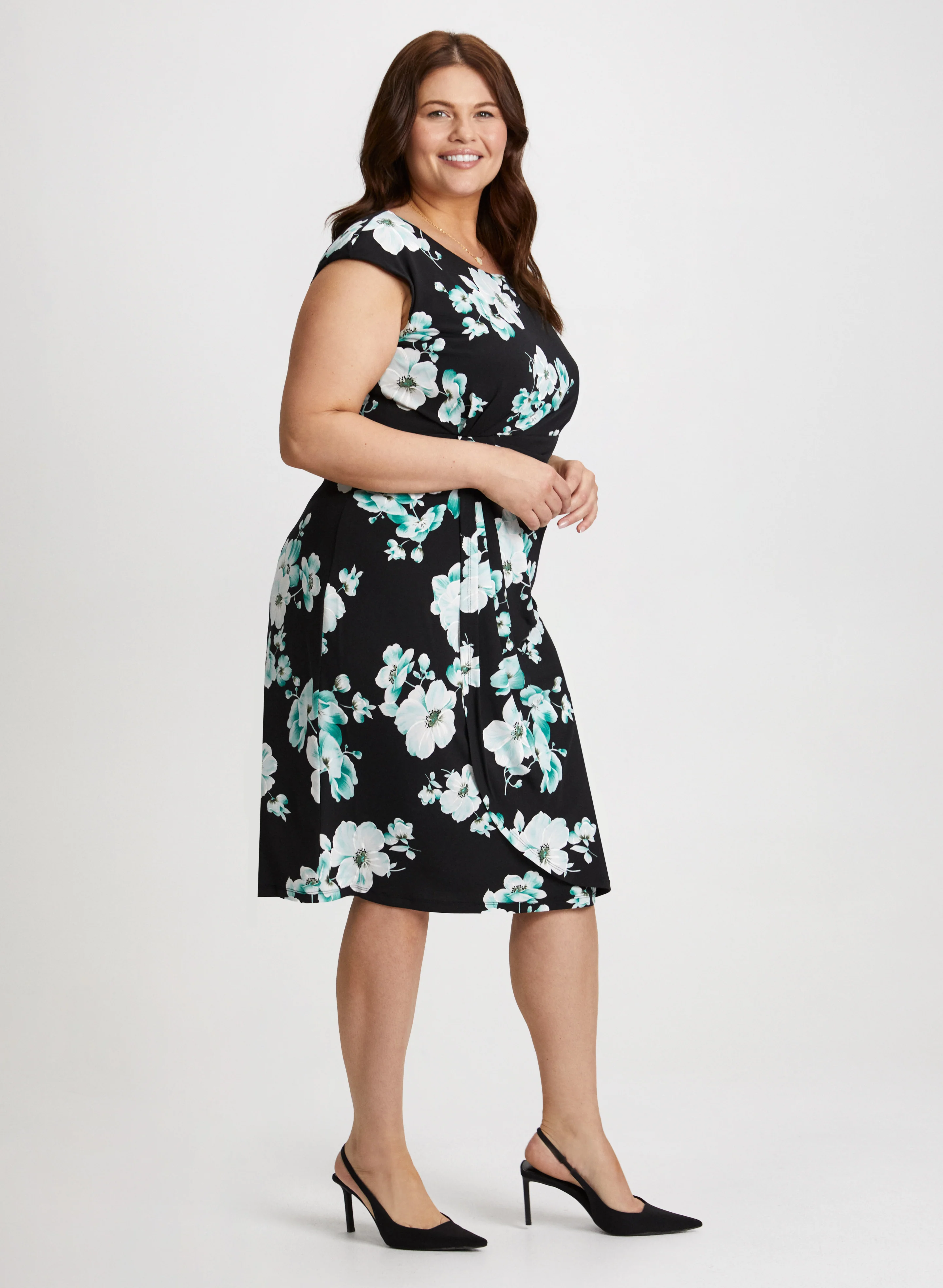Ruched Waist Floral Dress - Image 2
