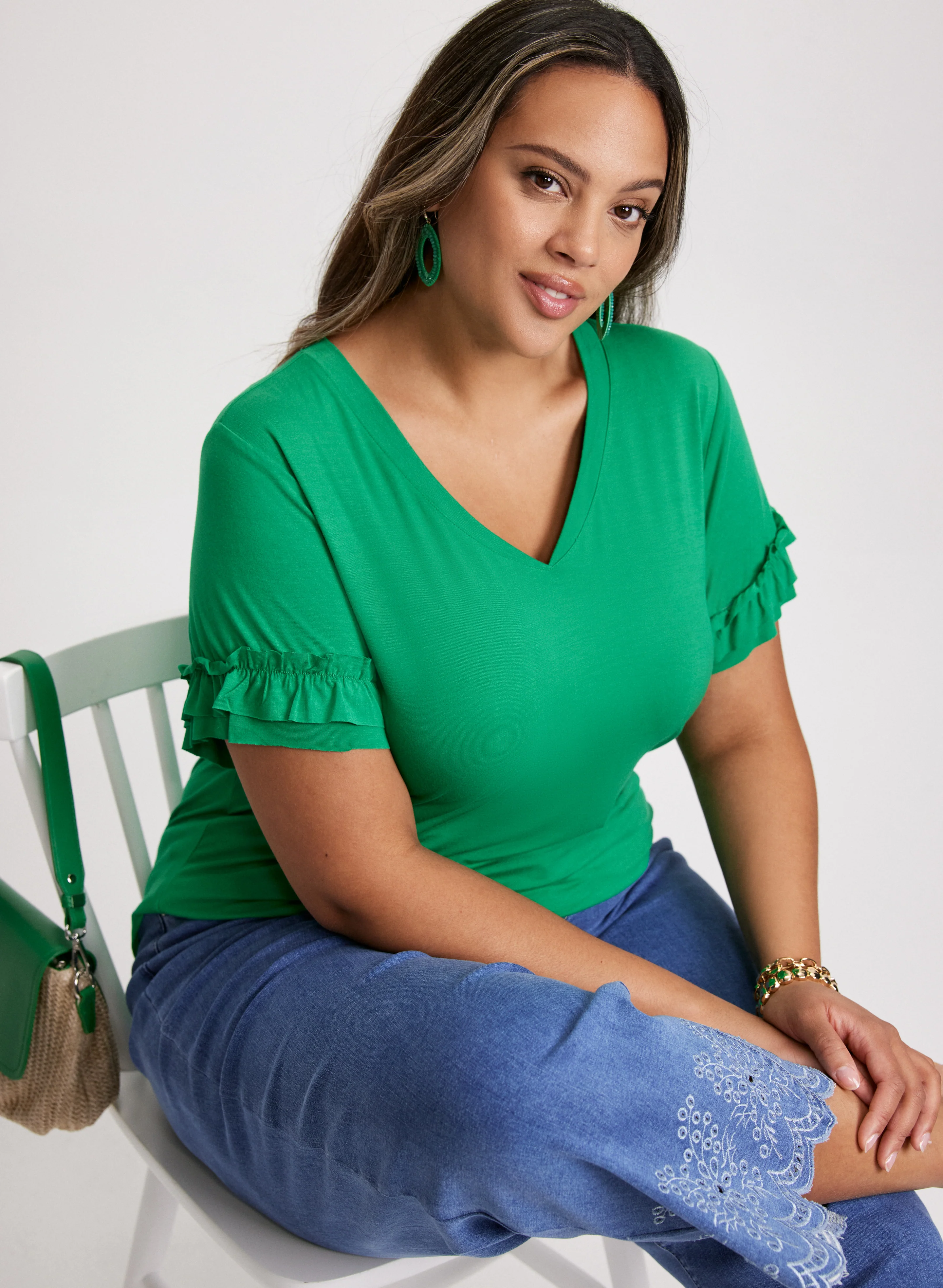 Ruffled Sleeve T-Shirt