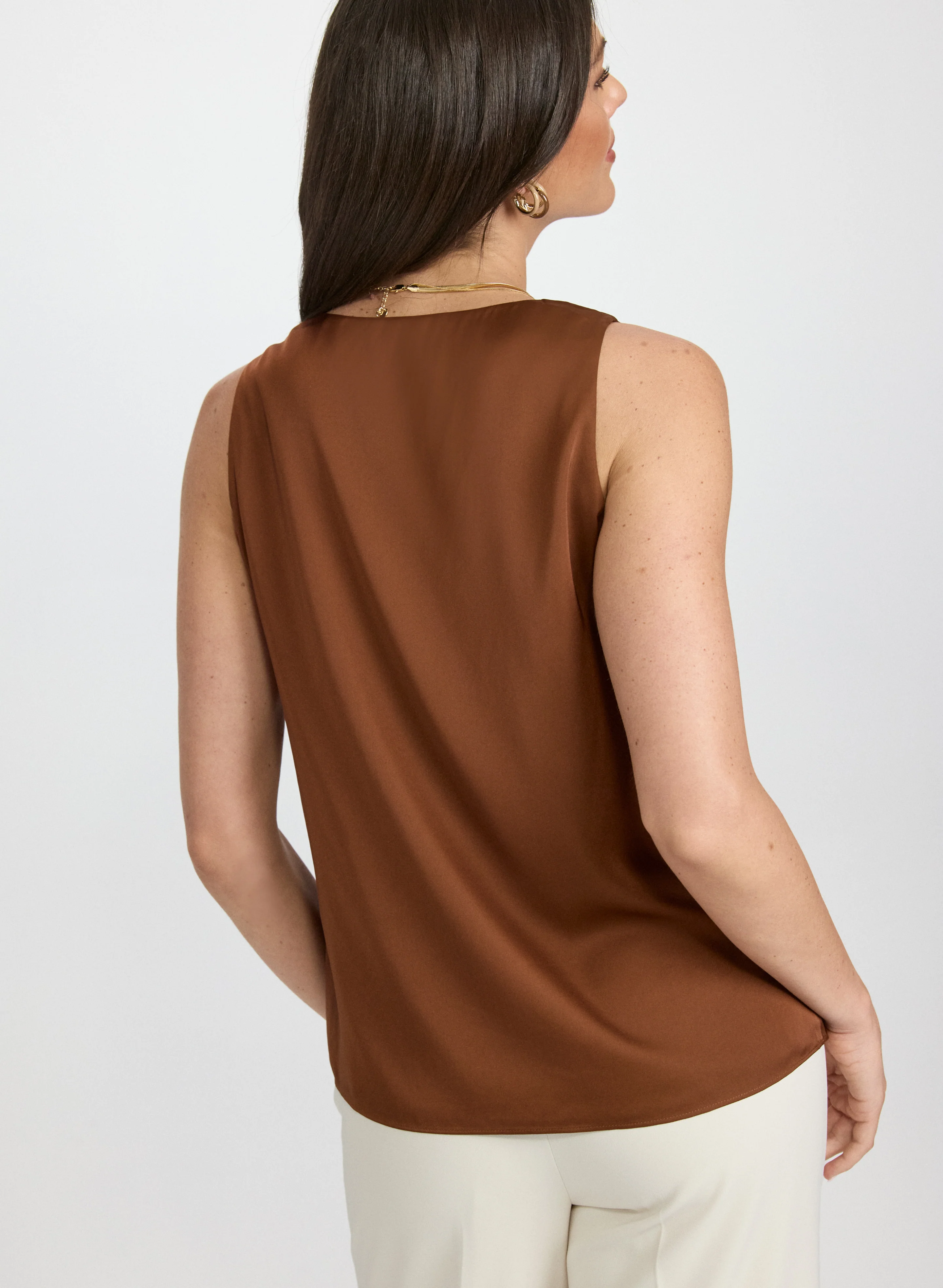 Satin Sleeveless Blouse - Image 4