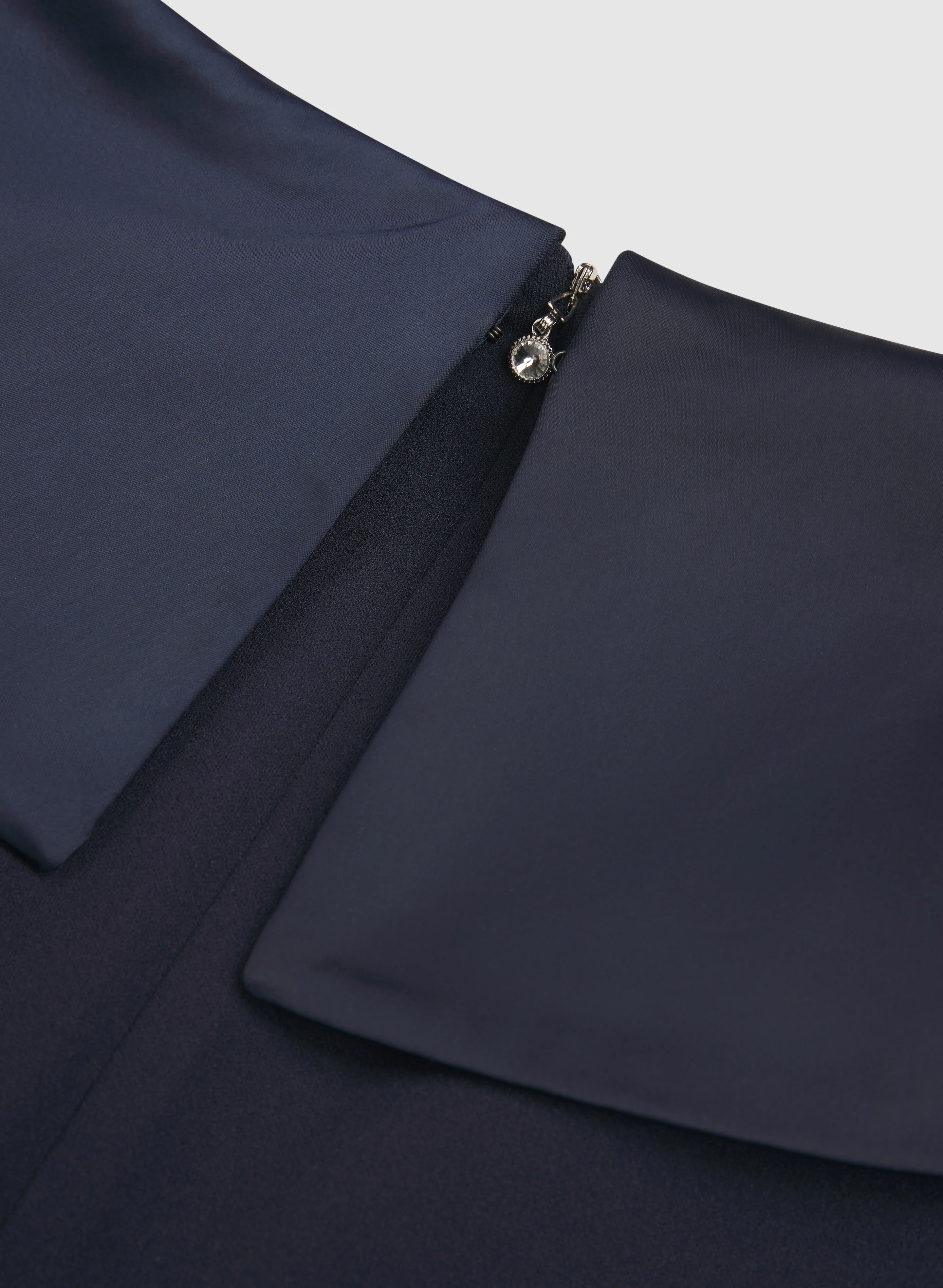 Satin Tuxedo Collar Dress - Image 7