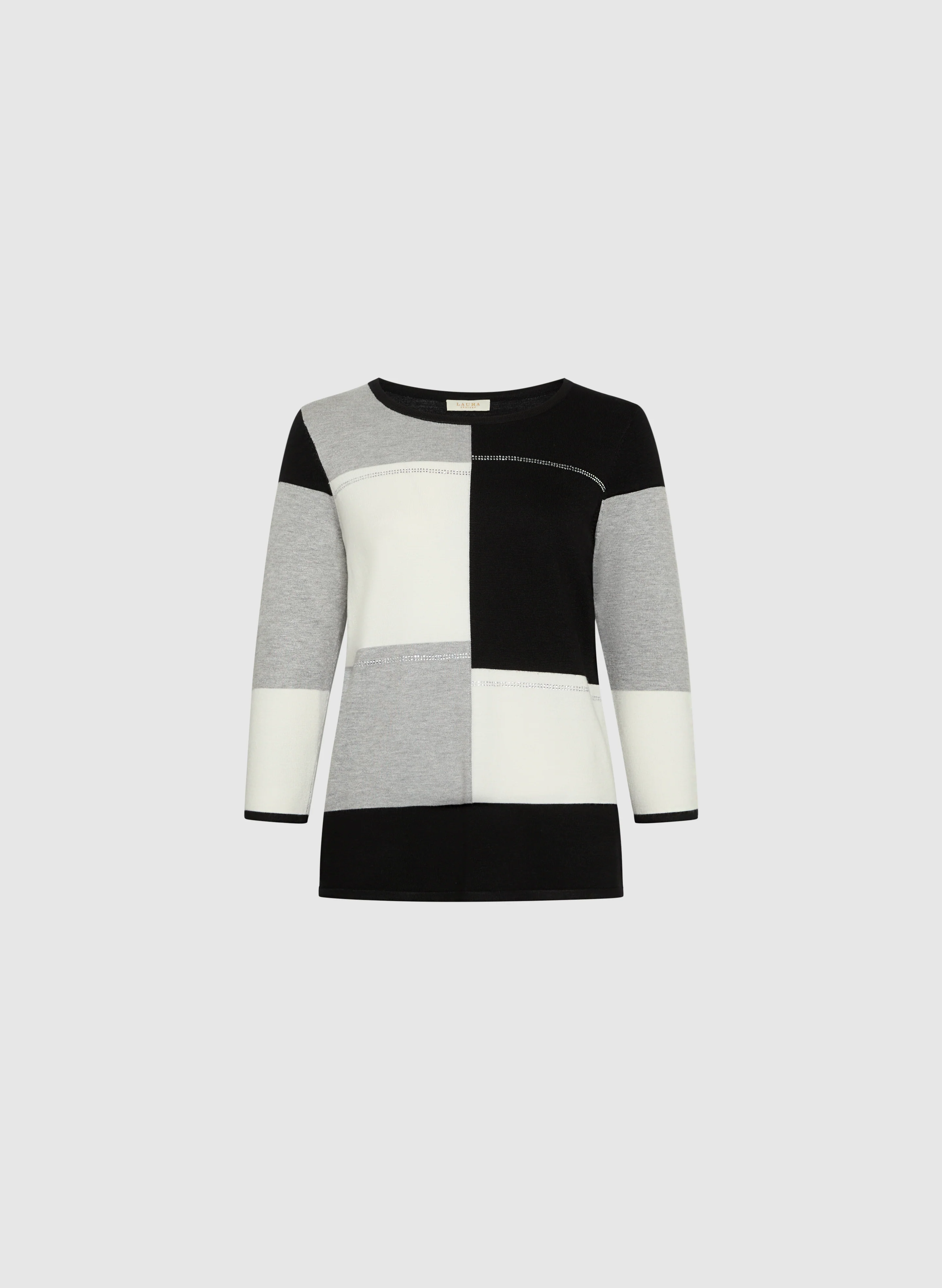 Scoop Neck Colour Block Sweater - Image 6